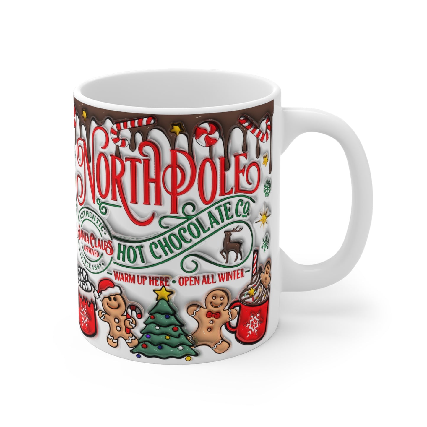 North Pole Hot Chocolate Ceramic Mug - Perfect for Holiday Warm - ups - Resilient Mind Media