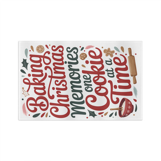 Baking Christmas Memories One Cookie at a Time Tea Towel | Microfiber - Resilient Mind Media