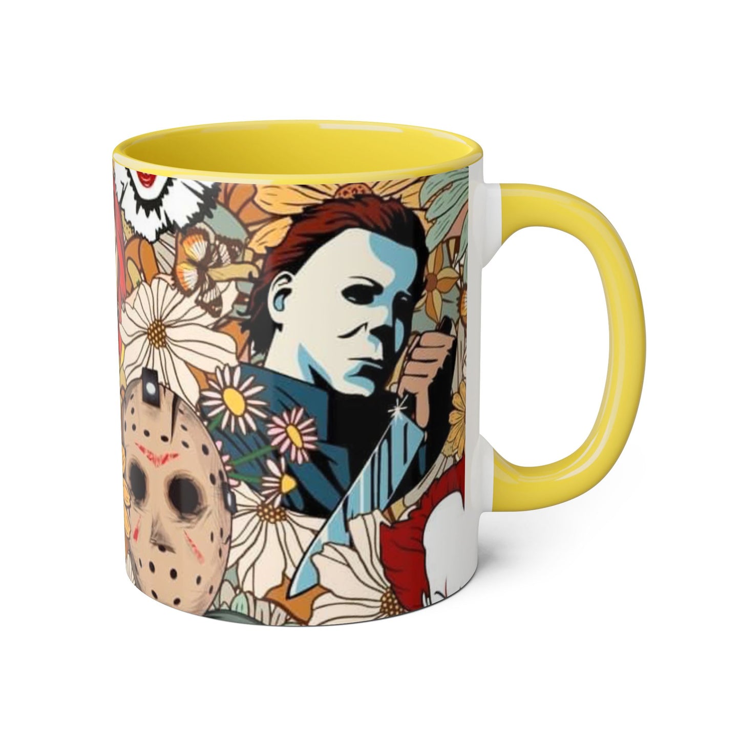 Chic Horror Accent Mugs, 11oz | Unique Gift for Horror Fans, Coffee Lover's Collectible, Spooky Seasonal Decor, Movie Night Essentials - Resilient Mind Media