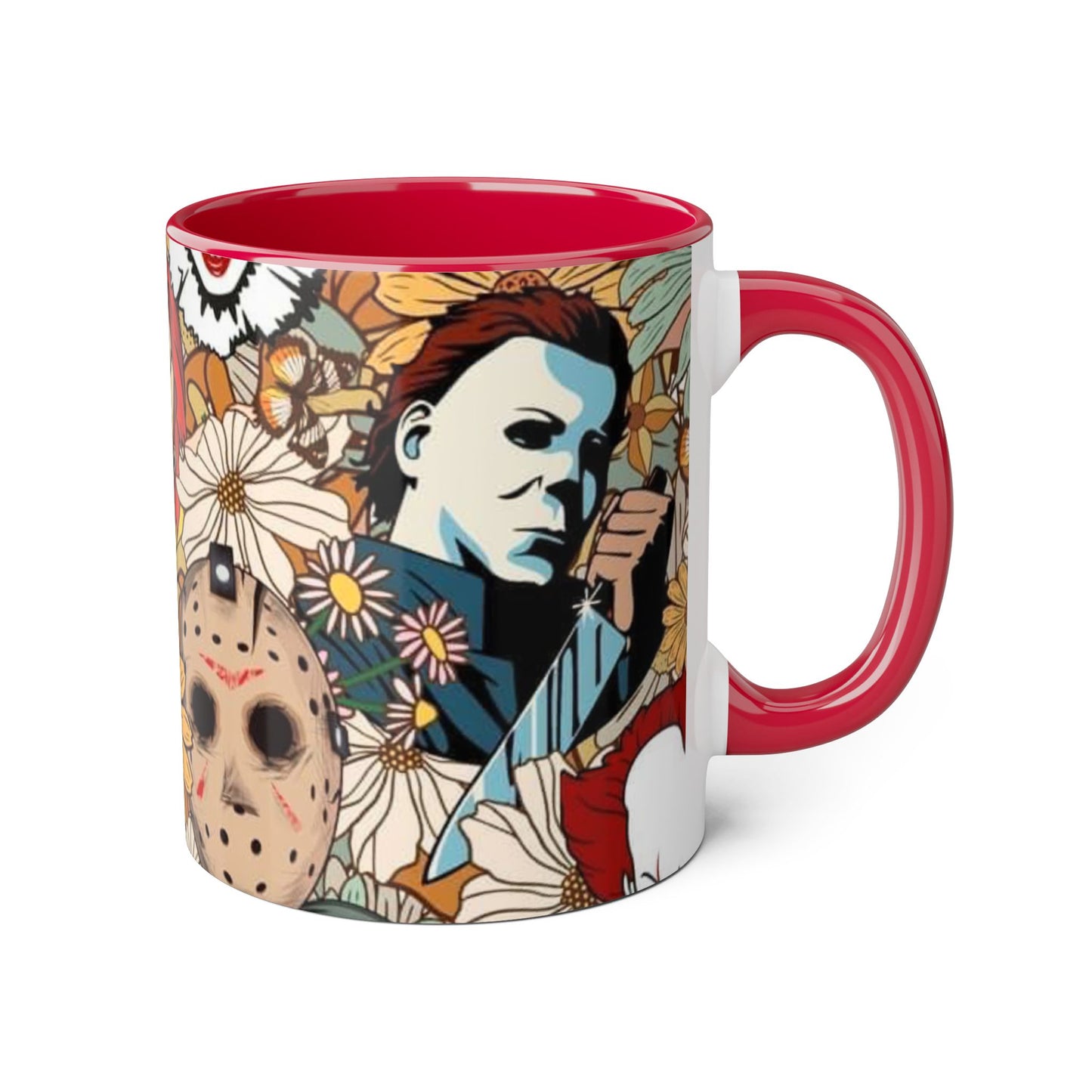 Chic Horror Accent Mugs, 11oz | Unique Gift for Horror Fans, Coffee Lover's Collectible, Spooky Seasonal Decor, Movie Night Essentials - Resilient Mind Media