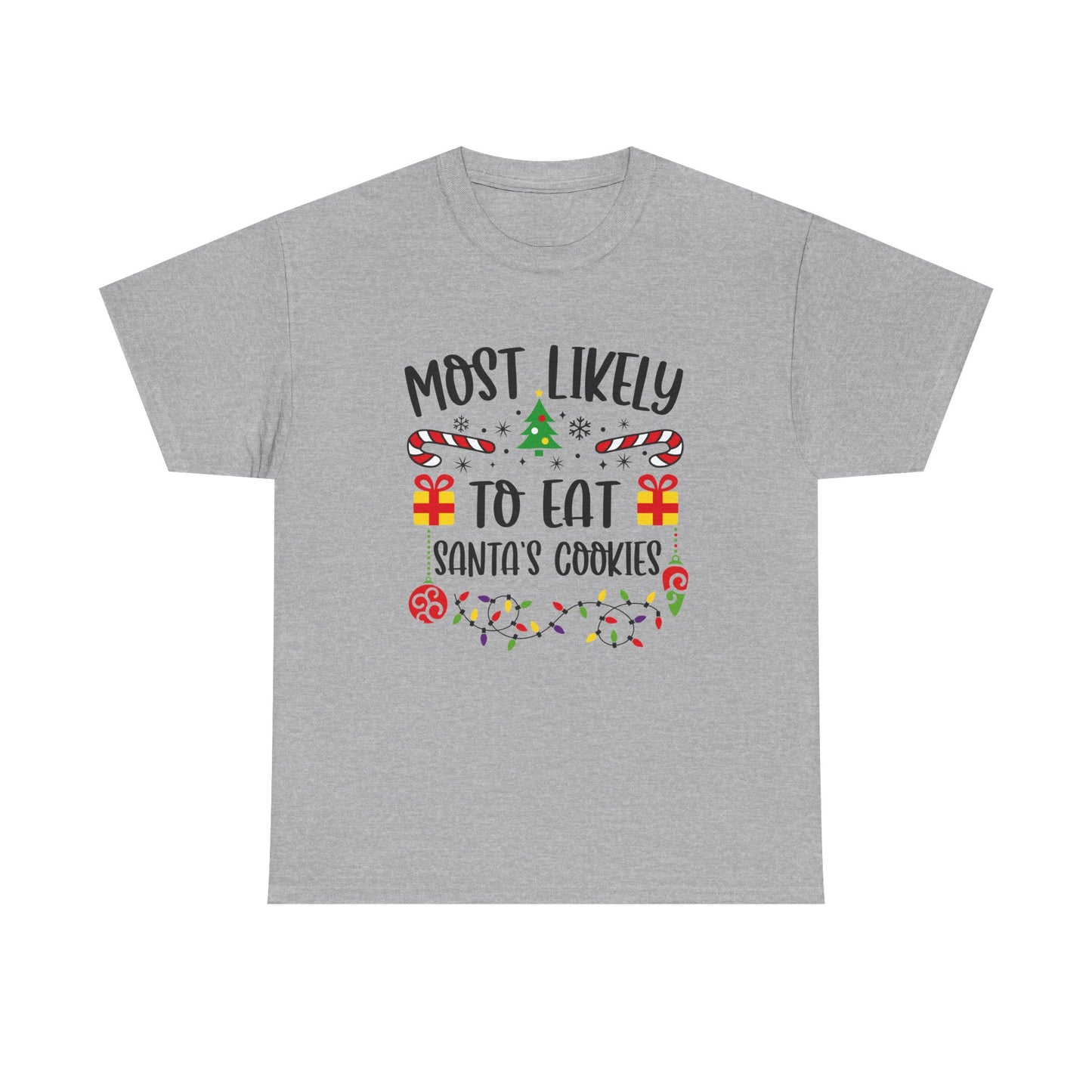Holiday Graphic Tee - Most Likely to Eat Santa's Cookies, Christmas Shirt, Fun Festive Apparel, Gift for Kids, Family Matching - Resilient Mind Media