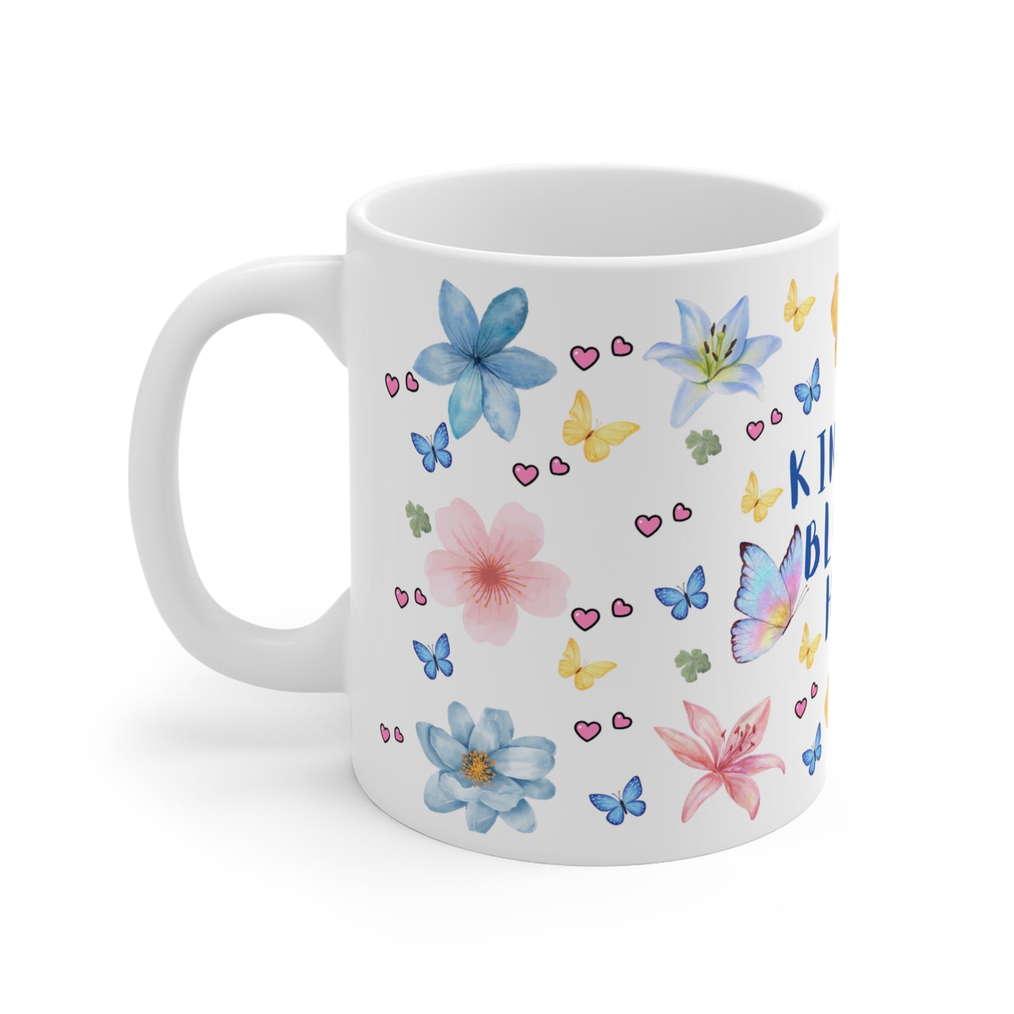 POSITIVITY MENTAL HEALTH Kindness Blooms Floral Ceramic Mug | 11oz, 15oz, 20oz - Resilient Mind Media