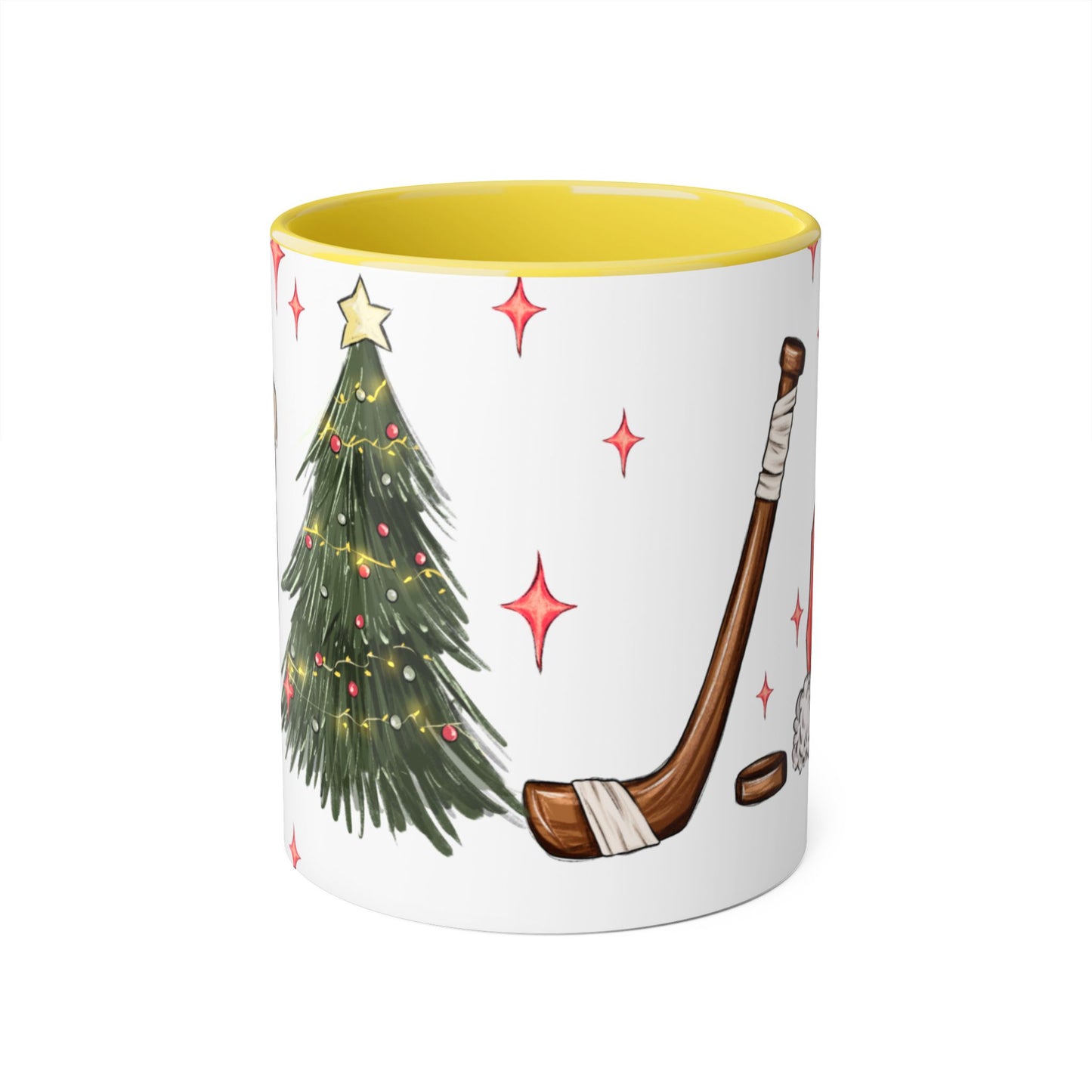 TIS THE SEASON CHRISTMAS HOCKEY Festive Hockey Accent Mug - 11oz Christmas Design - Resilient Mind Media