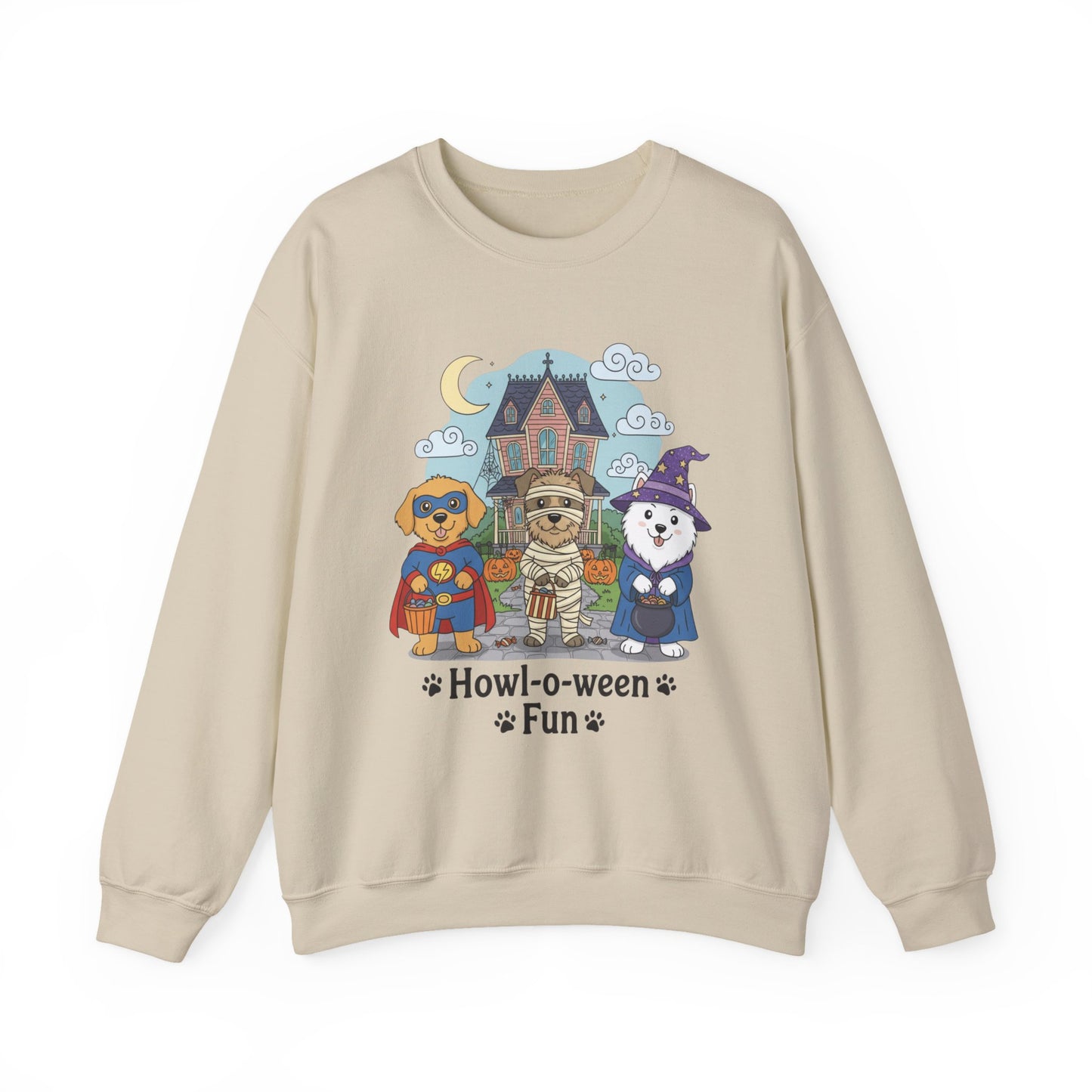Halloween Dog Crewneck Sweatshirt, Unisex Sweatshirt, Cozy Fall Sweatshirt, Pet Lover Gift, Cute Sweatshirt for October - Resilient Mind Media