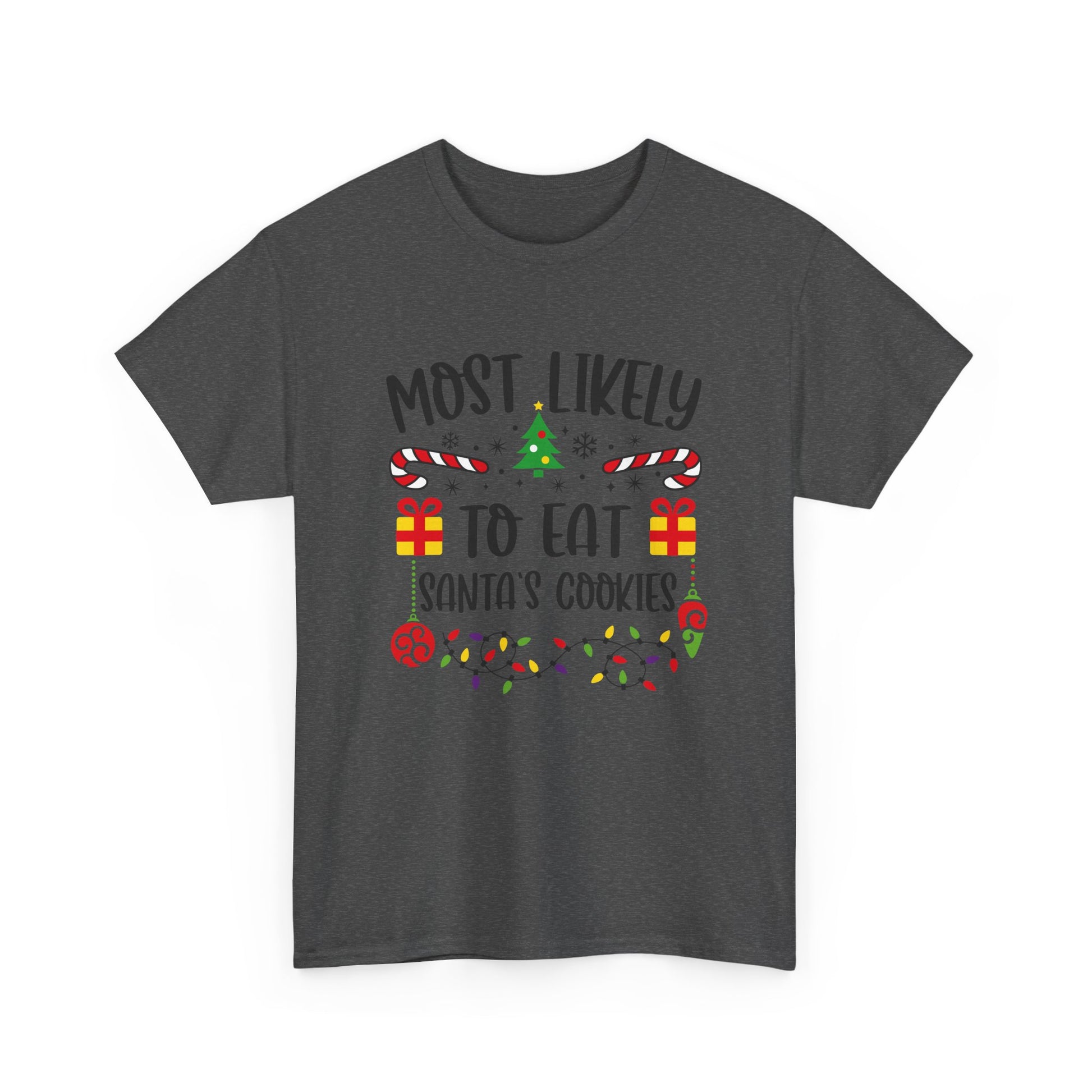Holiday Graphic Tee - Most Likely to Eat Santa's Cookies, Christmas Shirt, Fun Festive Apparel, Gift for Kids, Family Matching - Resilient Mind Media