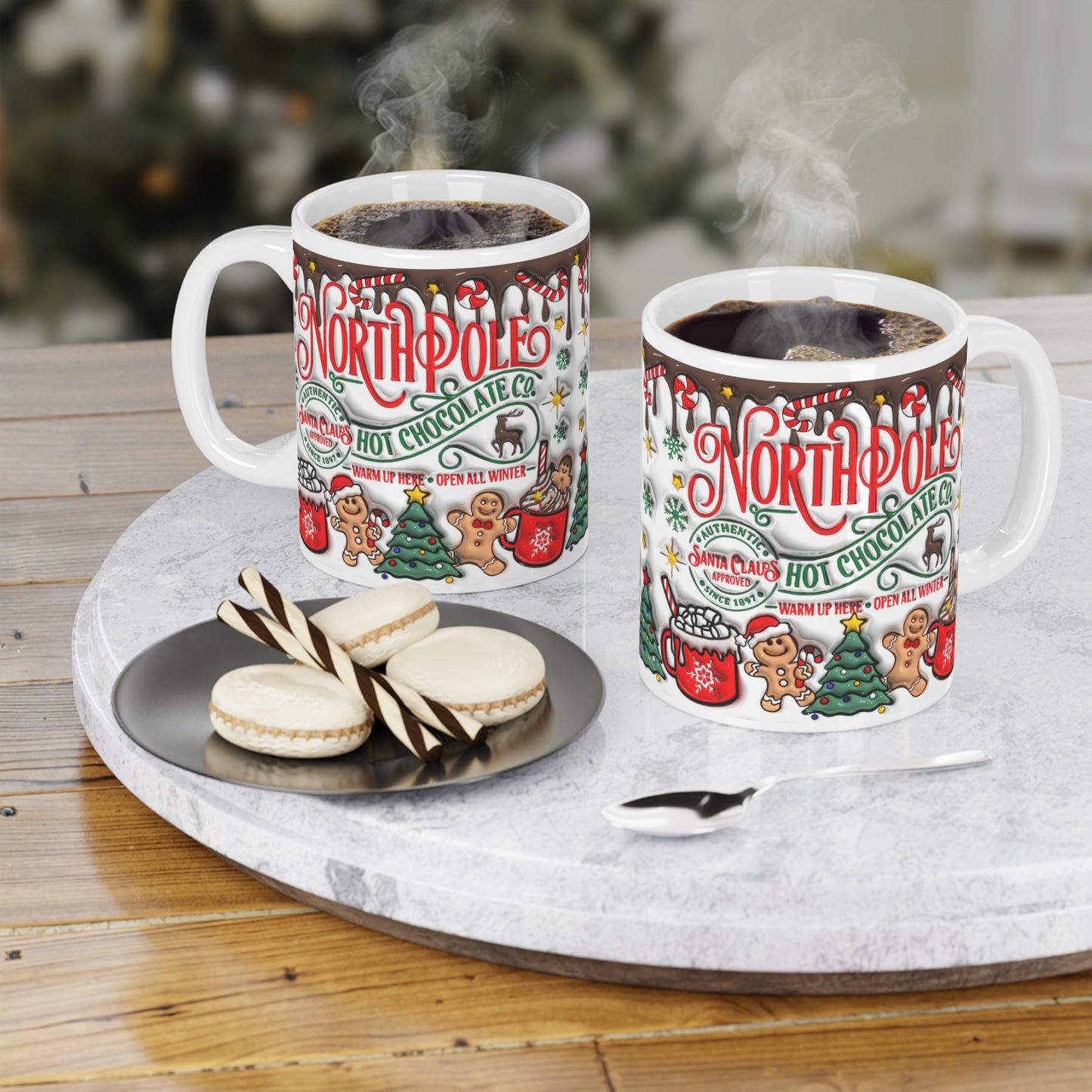 Christmas Hot Chocolate Ceramic Mug - Festive Holiday Design - Resilient Mind Media