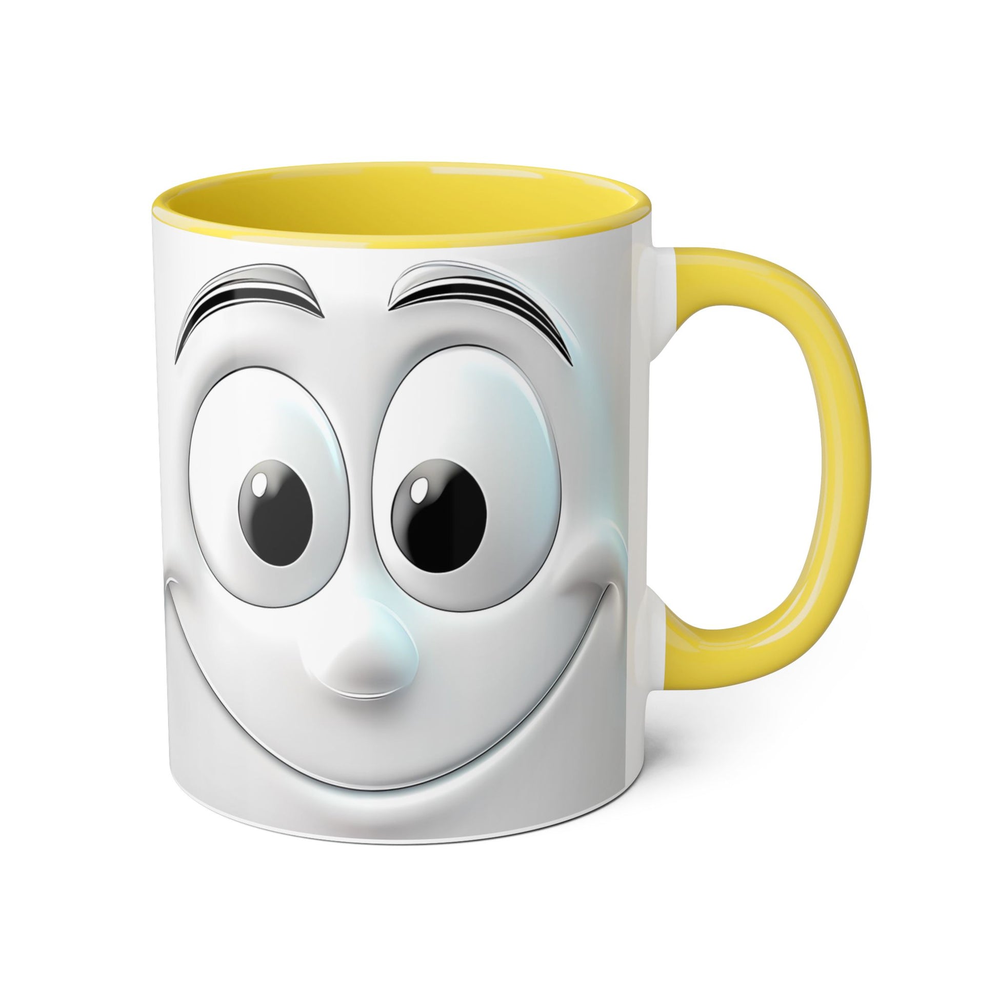 Cheerful Face Accent Mug - 11oz Coffee Cup for Daily Motivation - Resilient Mind Media