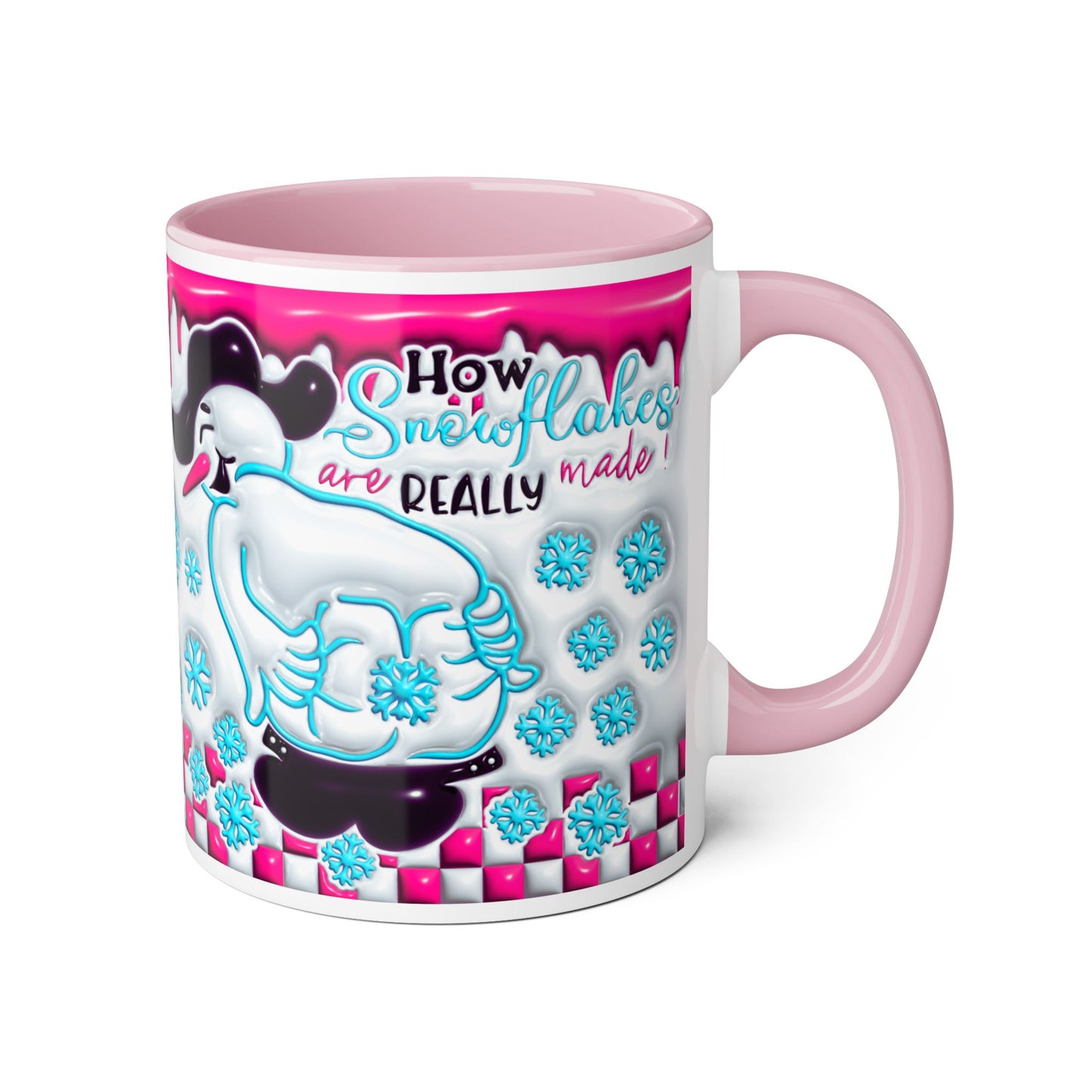 Colorful Winter Themed Accent Mug - 'How Snowflakes Are Really Made!' - Resilient Mind Media