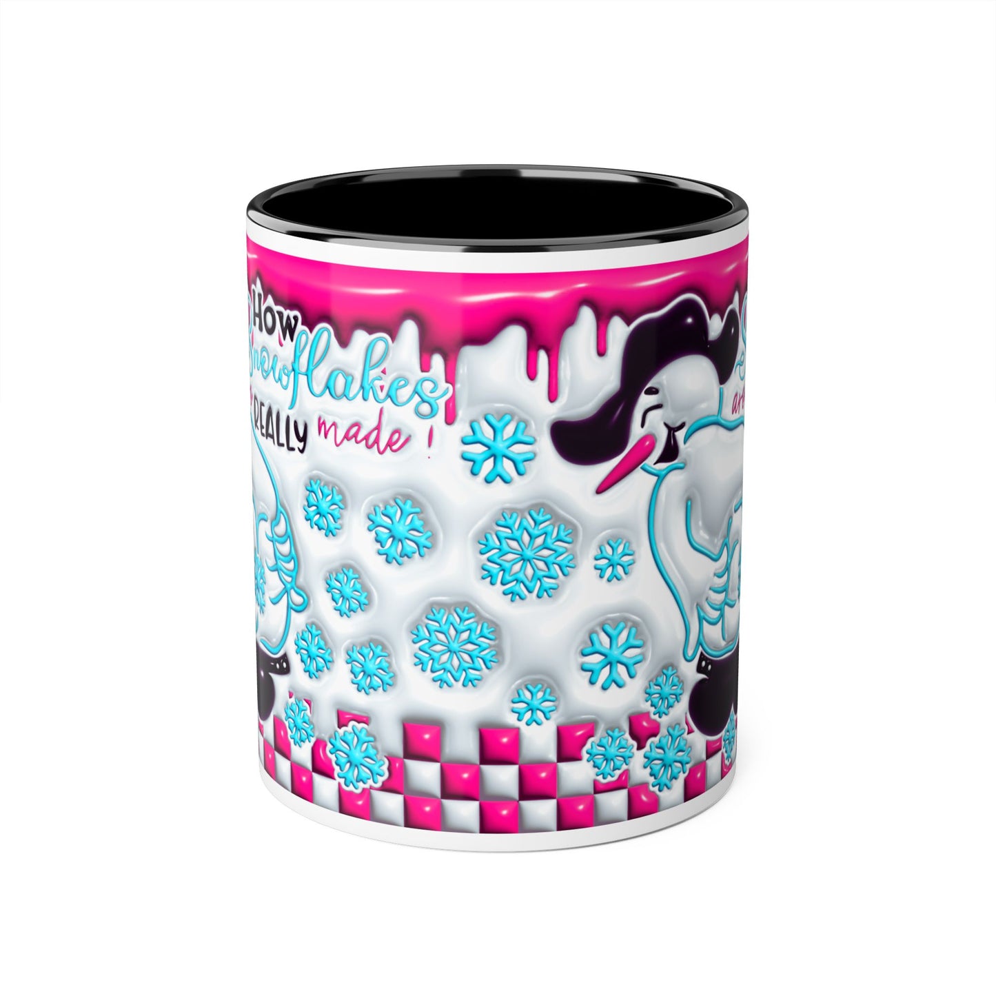 Colorful Winter Themed Accent Mug - 'How Snowflakes Are Really Made!' - Resilient Mind Media