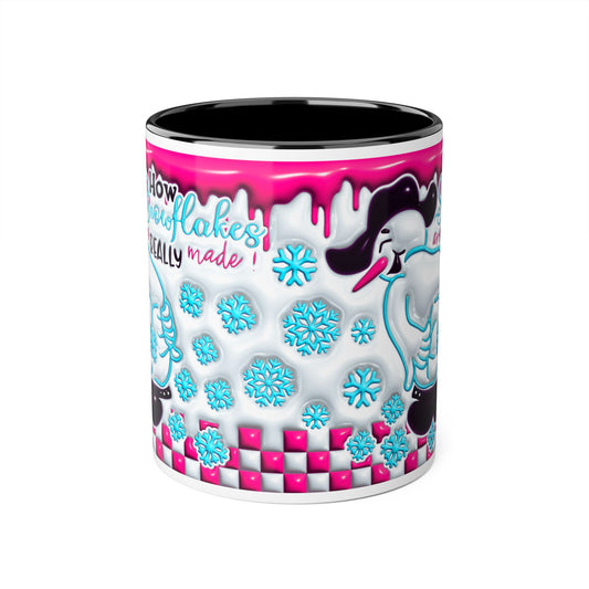 Colorful Winter Themed Accent Mug - 'How Snowflakes Are Really Made!' - Resilient Mind Media