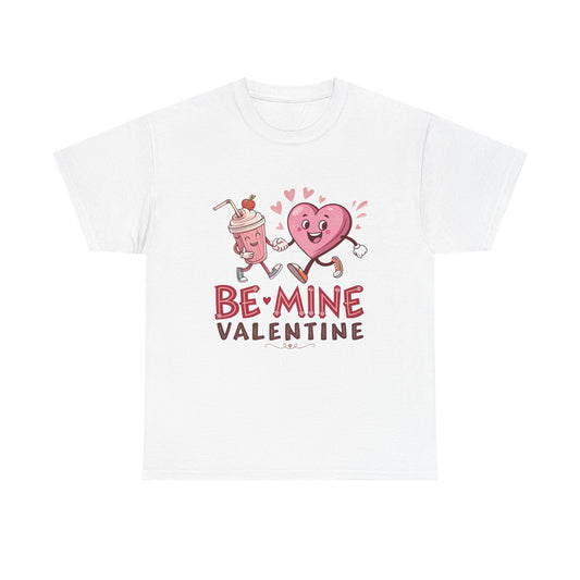 Valentine's Day Unisex Heavy Cotton Tee - 'Be Mine' Graphic T-Shirt - Resilient Mind Media