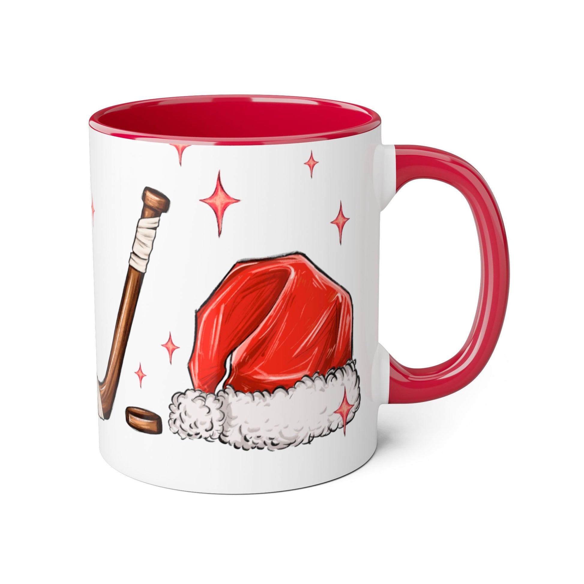 TIS THE SEASON CHRISTMAS HOCKEY Festive Hockey Accent Mug - 11oz Christmas Design - Resilient Mind Media