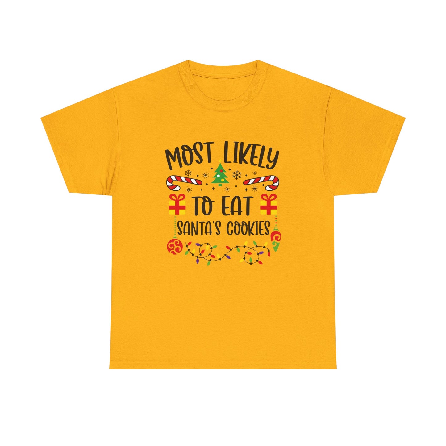 Holiday Graphic Tee - Most Likely to Eat Santa's Cookies, Christmas Shirt, Fun Festive Apparel, Gift for Kids, Family Matching - Resilient Mind Media