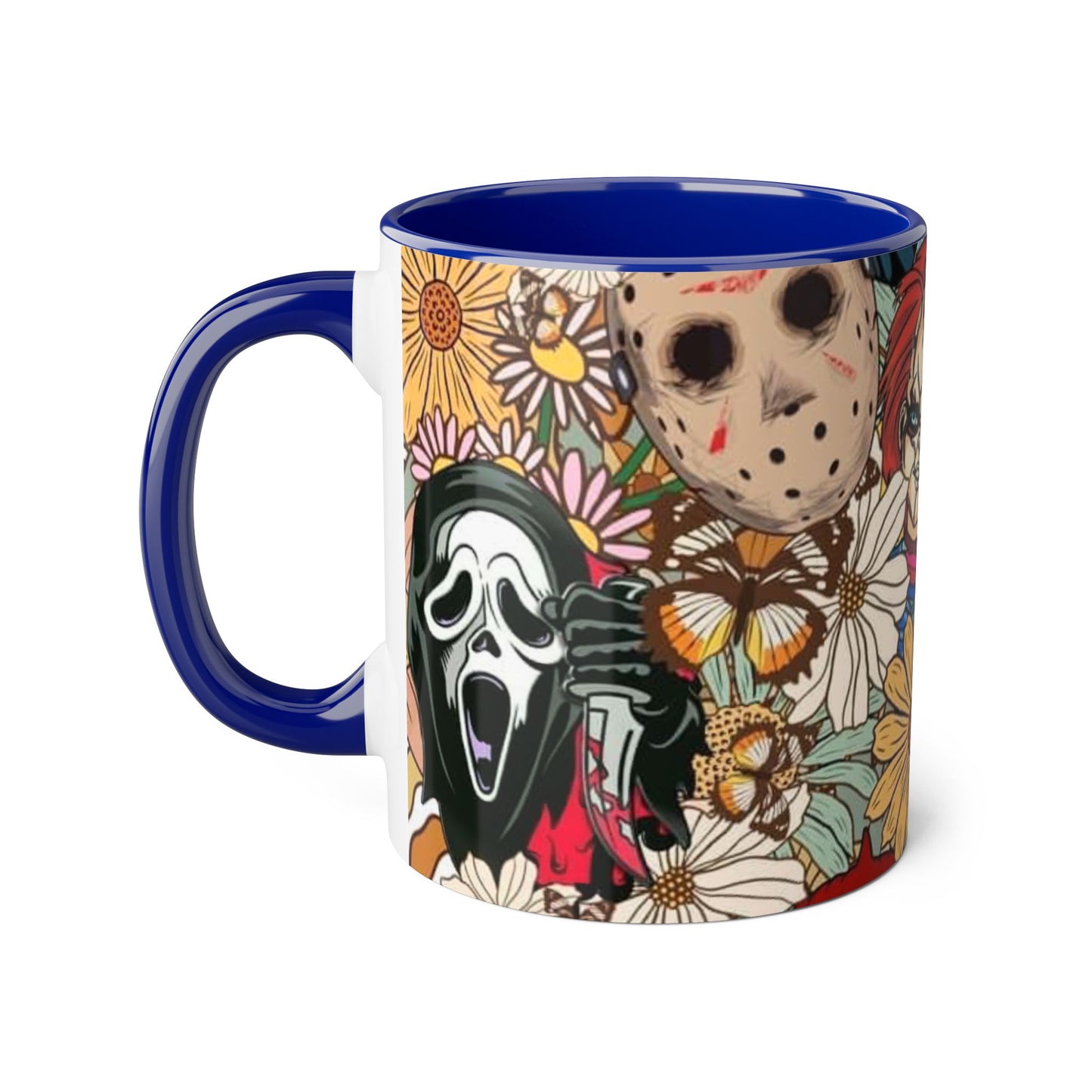 Chic Horror Accent Mugs, 11oz | Unique Gift for Horror Fans, Coffee Lover's Collectible, Spooky Seasonal Decor, Movie Night Essentials - Resilient Mind Media