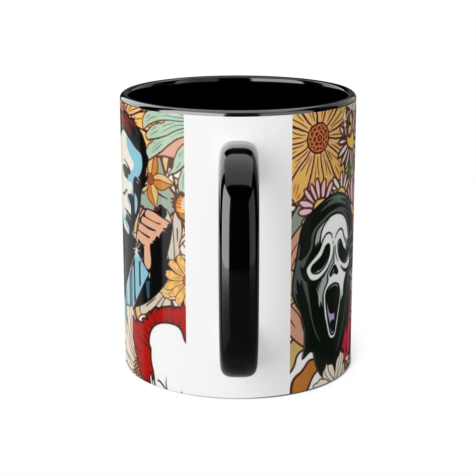 Chic Horror Accent Mugs, 11oz | Unique Gift for Horror Fans, Coffee Lover's Collectible, Spooky Seasonal Decor, Movie Night Essentials - Resilient Mind Media