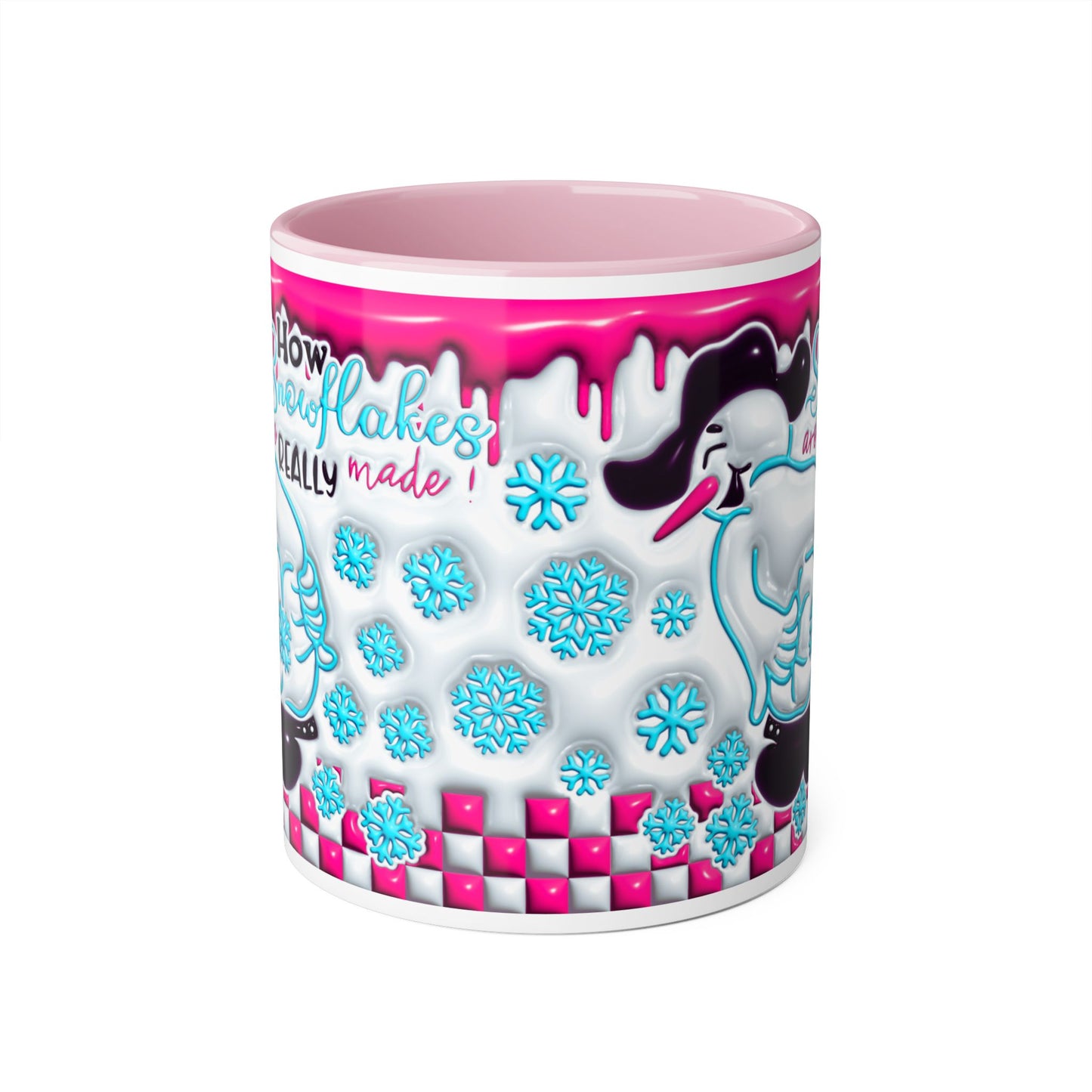 Colorful Winter Themed Accent Mug - 'How Snowflakes Are Really Made!' - Resilient Mind Media