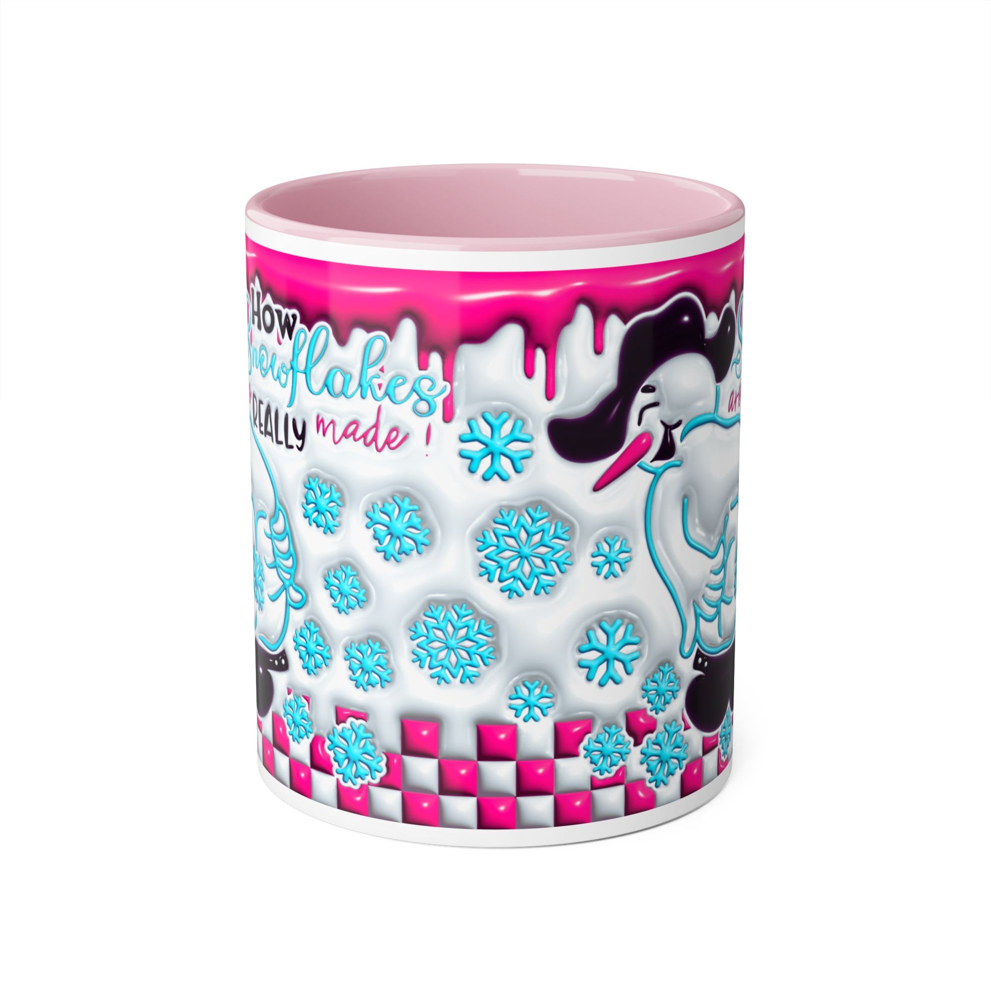 Colorful Winter Themed Accent Mug - 'How Snowflakes Are Really Made!' - Resilient Mind Media