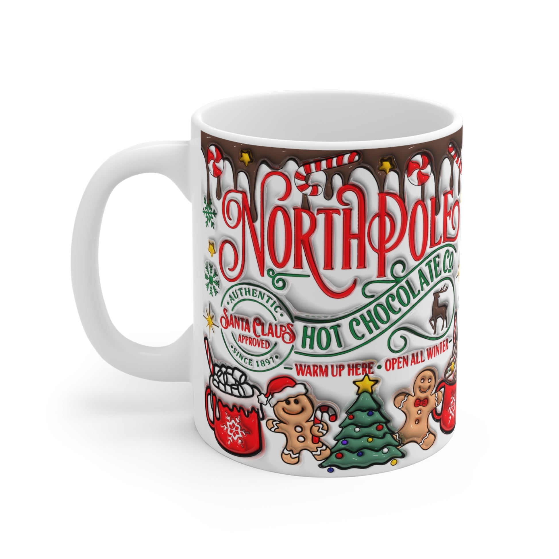 North Pole Hot Chocolate Ceramic Mug - Perfect for Holiday Warm - ups - Resilient Mind Media
