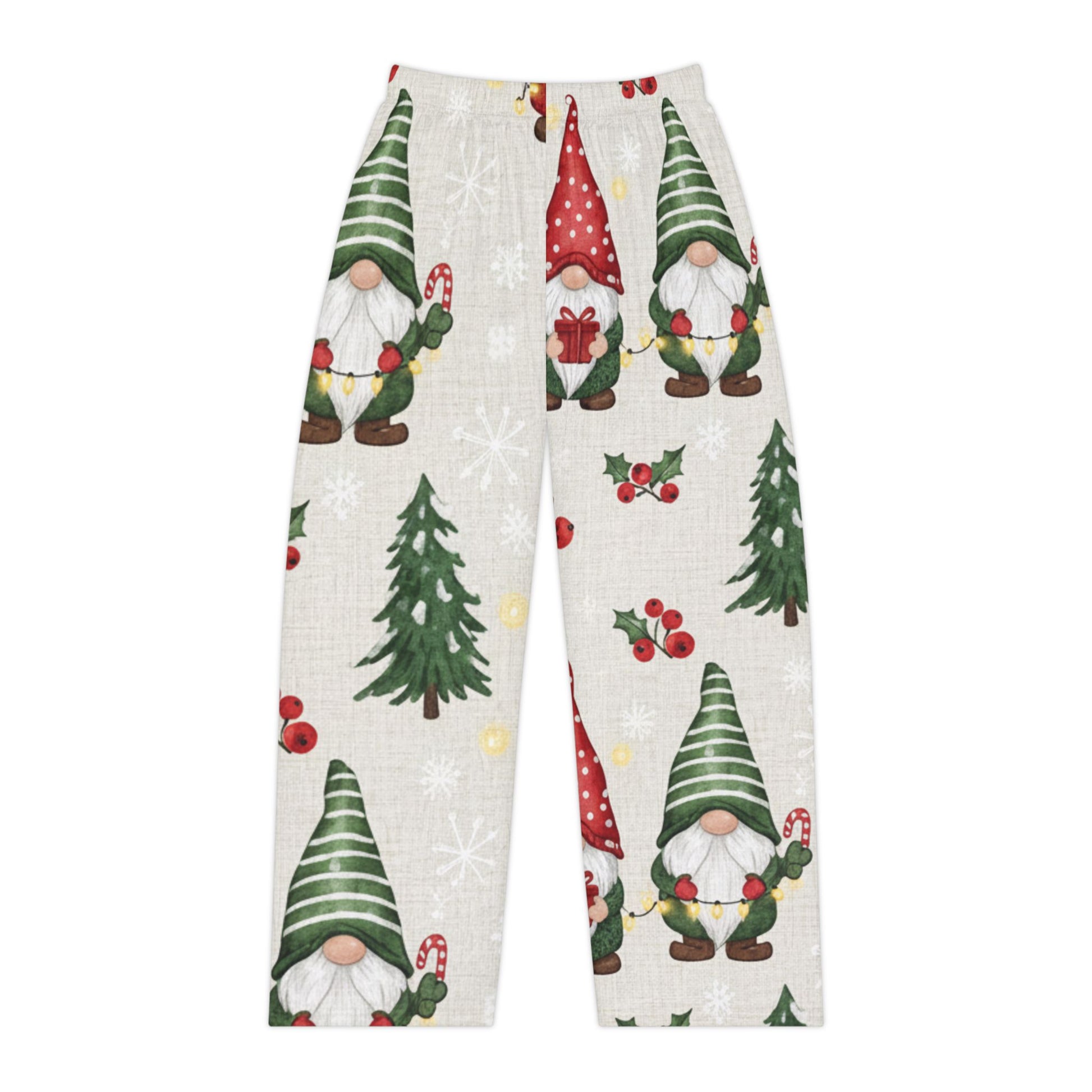 Holiday Gnome Women's Pajama Pants, Cozy Sleepwear, Christmas Gift, Festive Lounge Pants, Winter Celebration, AOP Print - Resilient Mind Media
