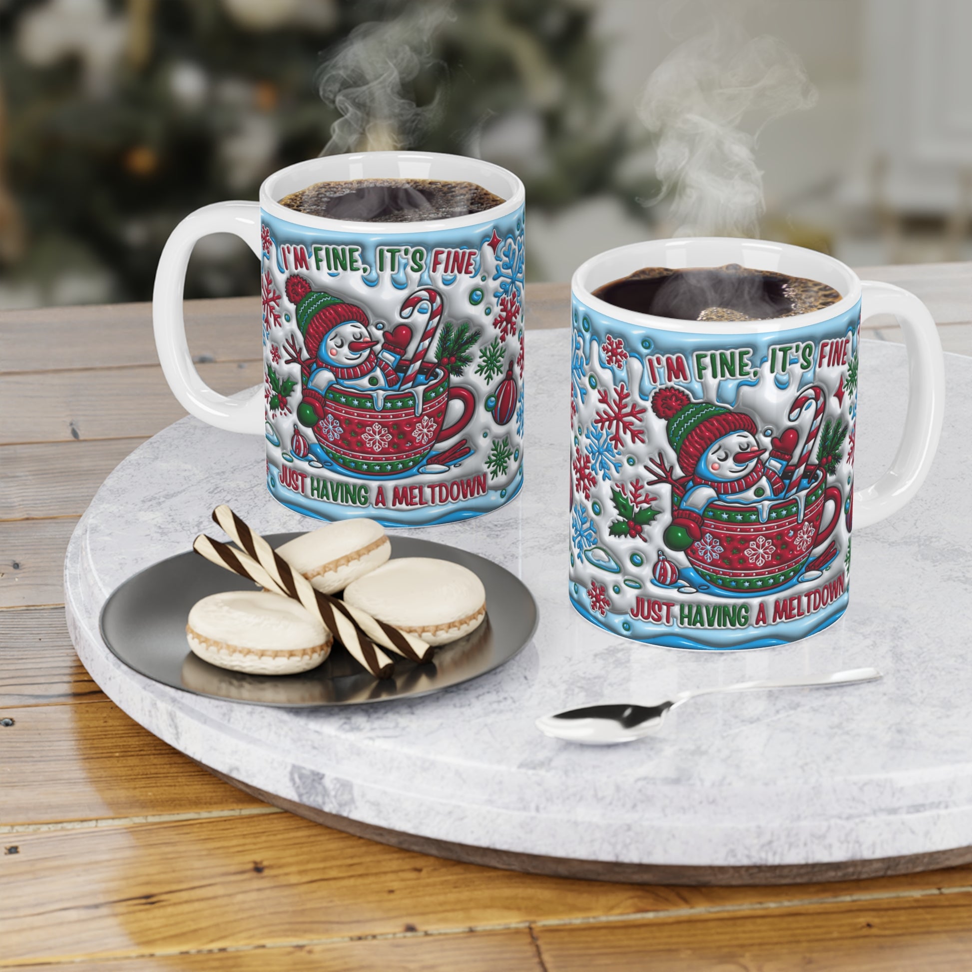 Festive Humor Ceramic Mug - Holiday Meltdown Design - Resilient Mind Media