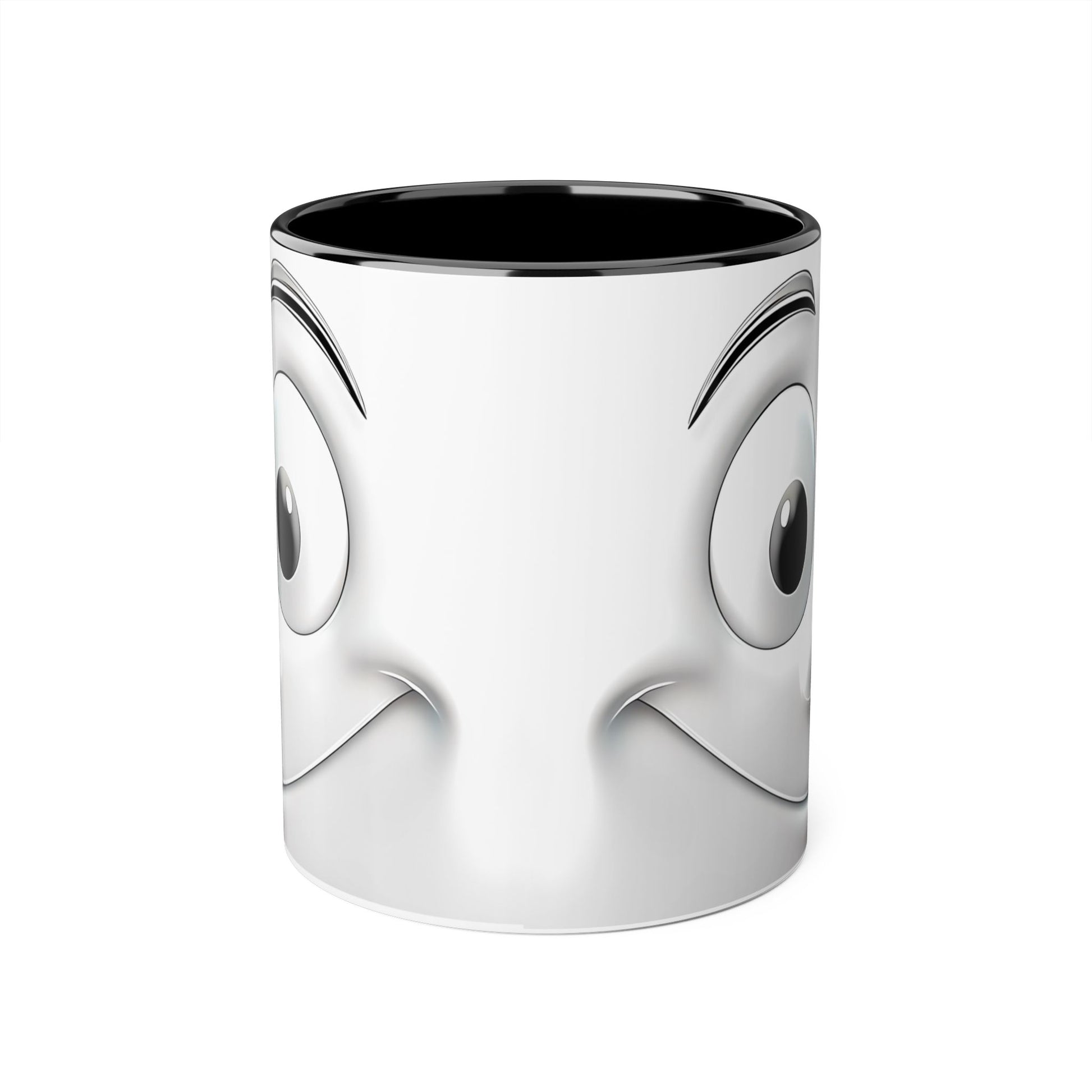 Cheerful Face Accent Mug - 11oz Coffee Cup for Daily Motivation - Resilient Mind Media