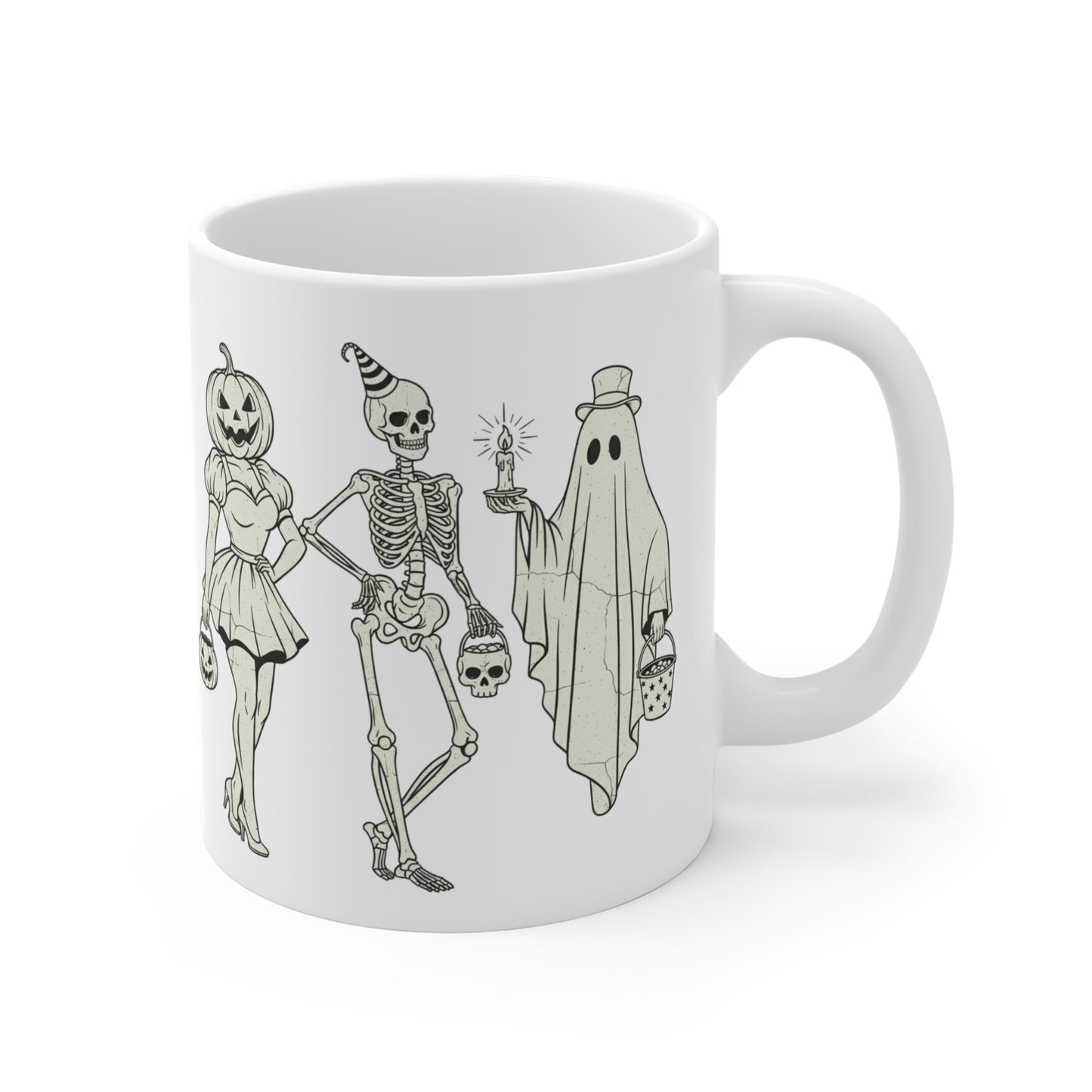 Halloween Ceramic Mugs, Spooky Drinkware, Pumpkin Skeletons, Ghost and Skeleton Mugs, Fall Coffee Cups, Trick or Treat Vessels