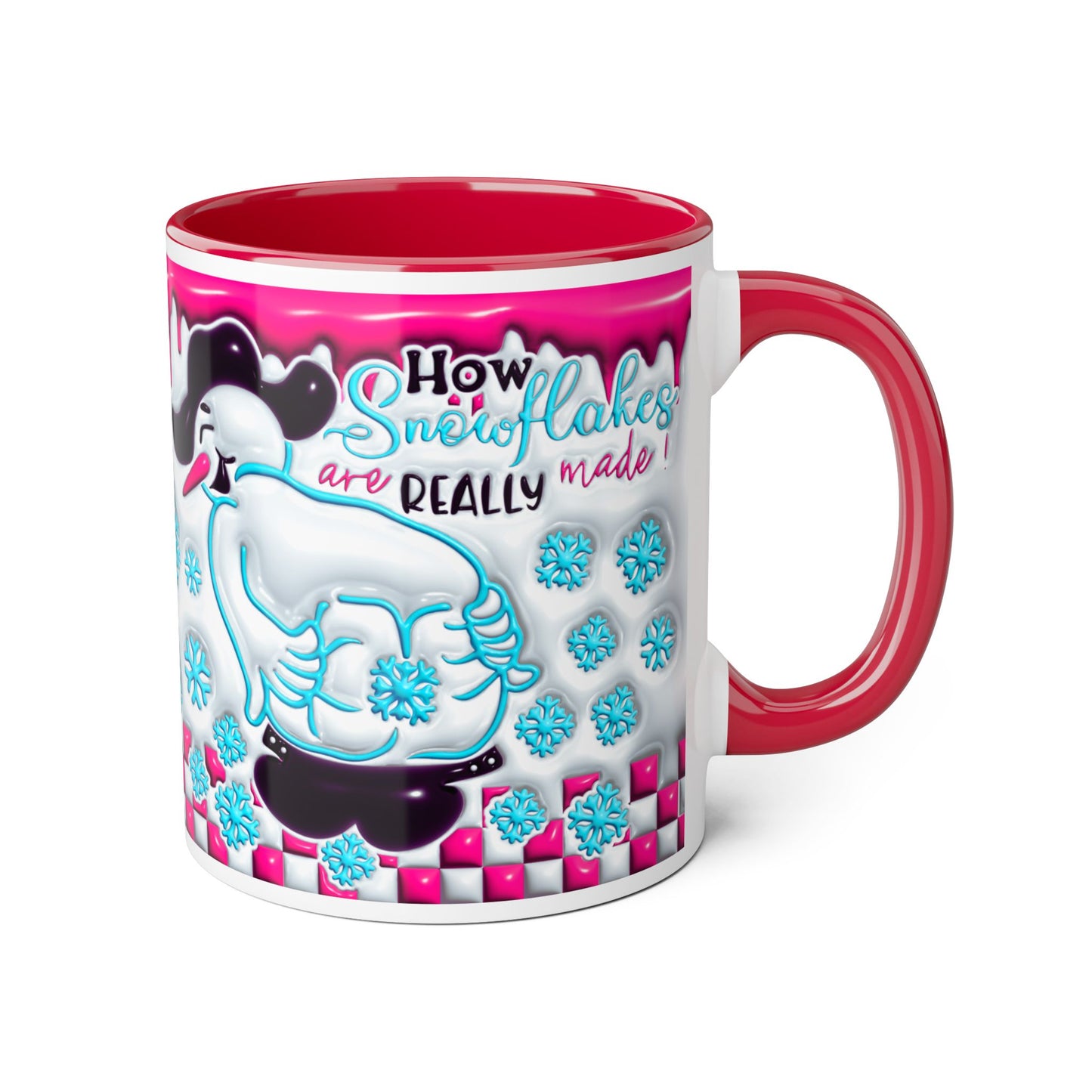 Colorful Winter Themed Accent Mug - 'How Snowflakes Are Really Made!' - Resilient Mind Media