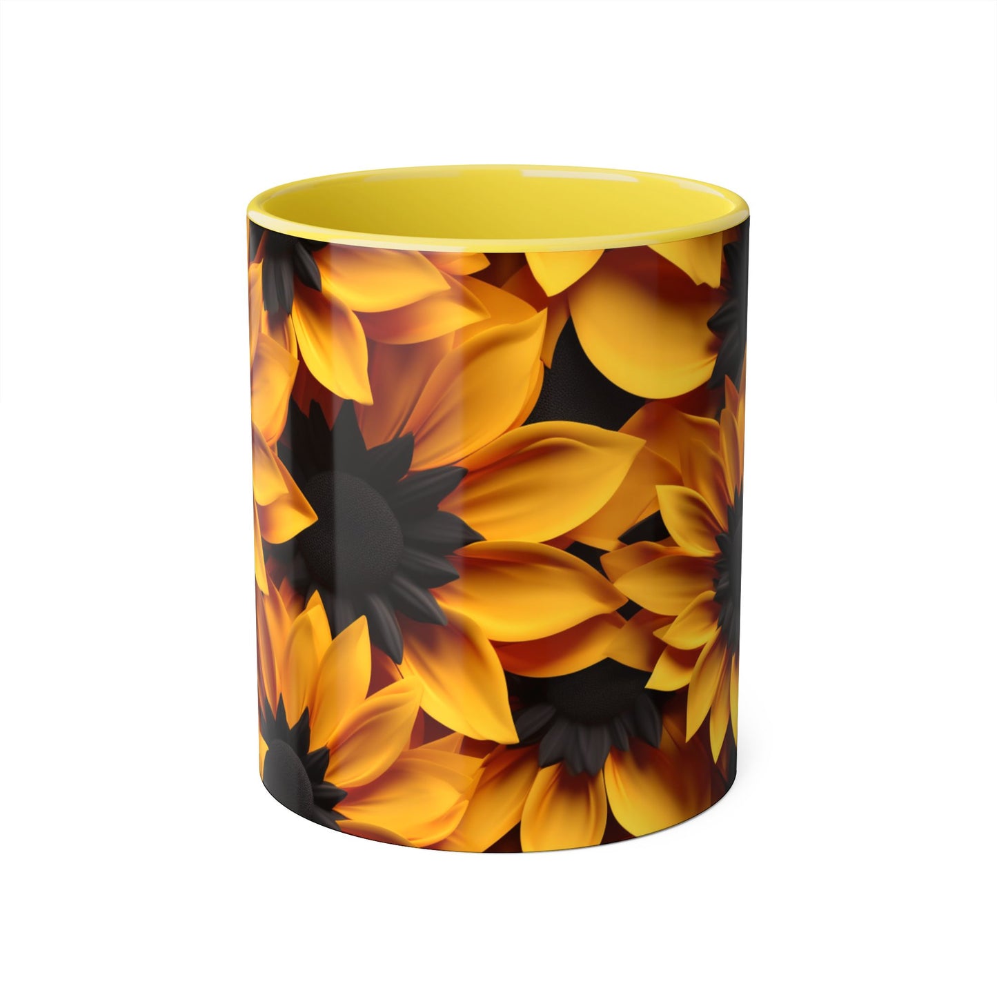 Sunflower Accent Mug - 11oz Floral Coffee Cup for Nature Lovers