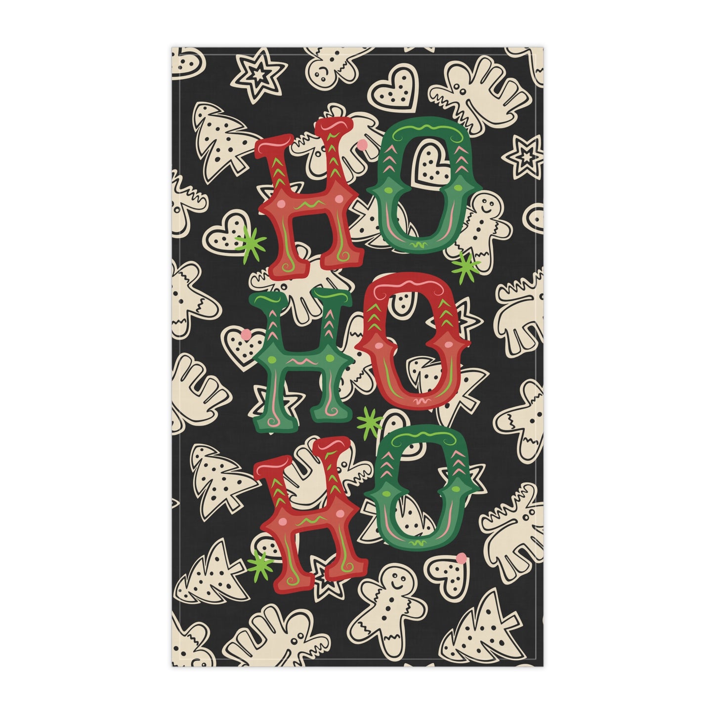 Festive Holiday Tea Towels, Fun Christmas Kitchen Decor, HO HO HO Cotton Dish Towels, Gift for Bakers, Seasonal Home Accessories - Resilient Mind Media