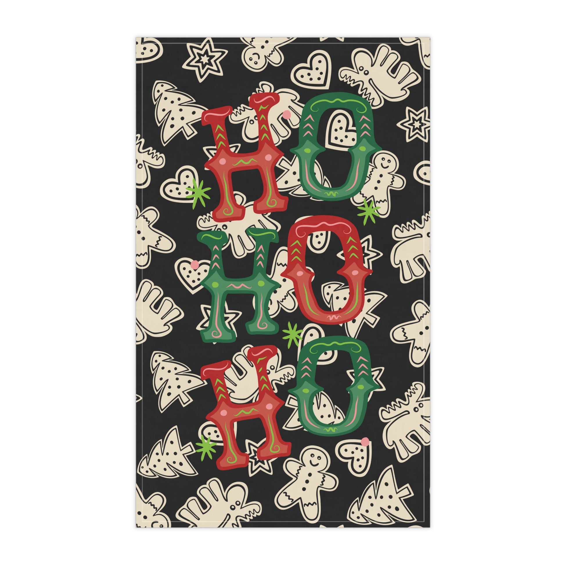 Festive Holiday Tea Towels, Fun Christmas Kitchen Decor, HO HO HO Cotton Dish Towels, Gift for Bakers, Seasonal Home Accessories - Resilient Mind Media