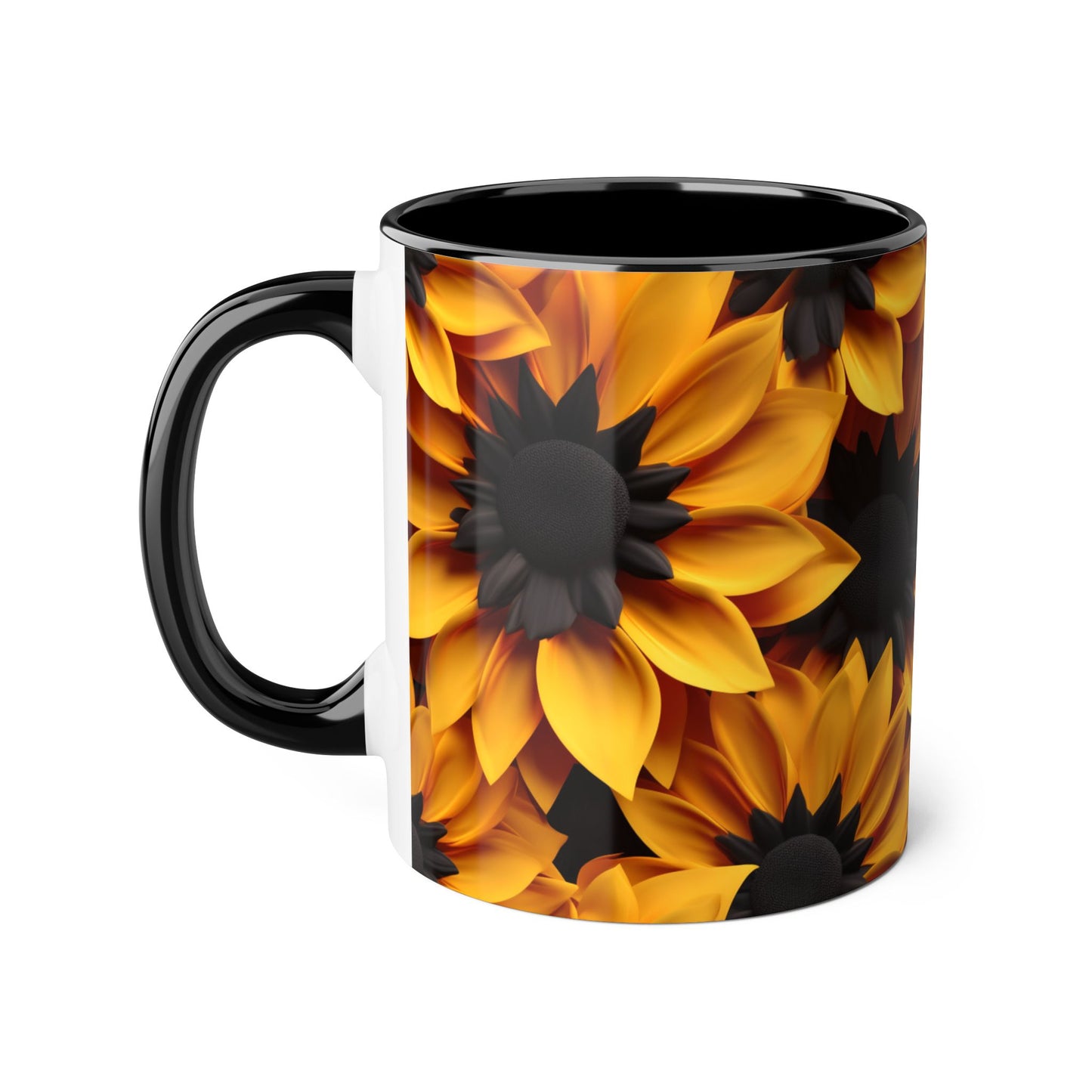 Sunflower Accent Mug - 11oz Floral Coffee Cup for Nature Lovers