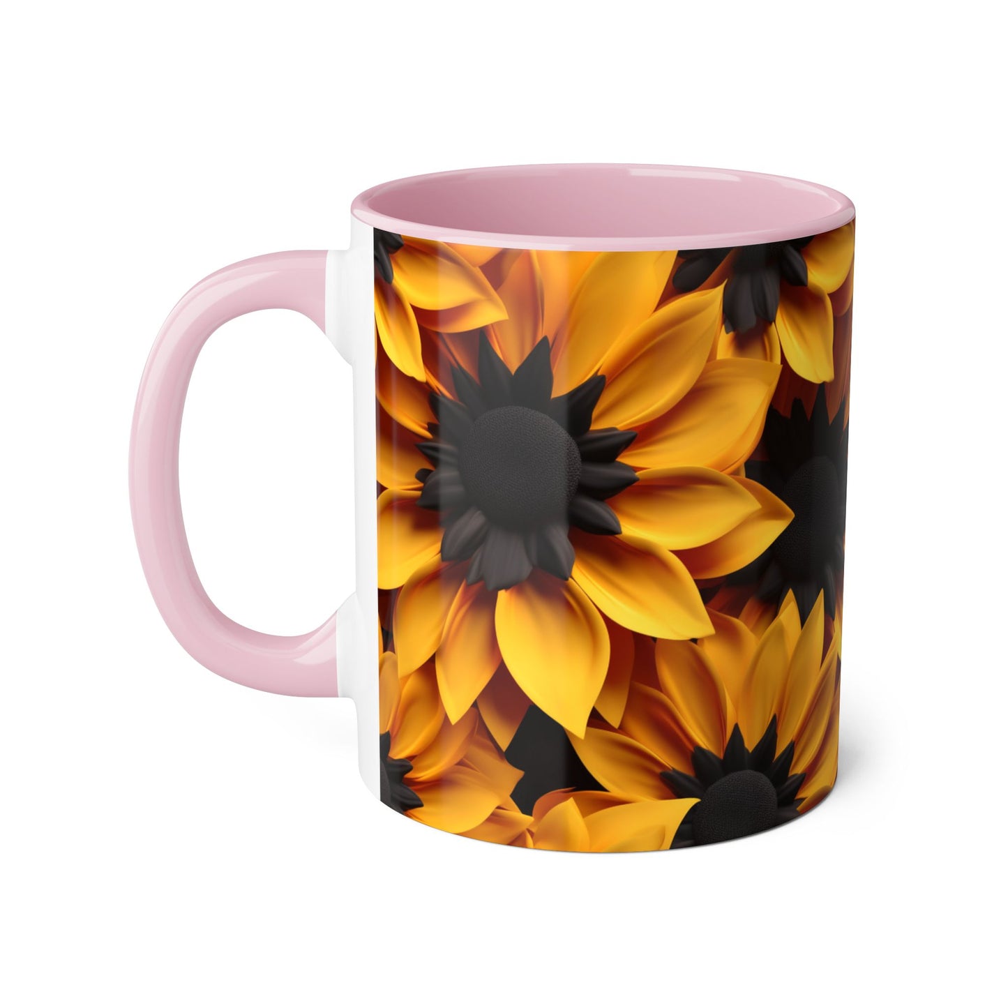 Sunflower Accent Mug - 11oz Floral Coffee Cup for Nature Lovers