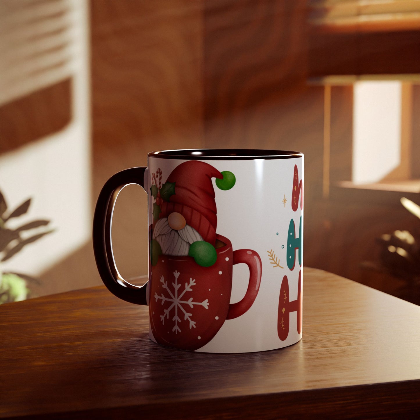 Festive Holiday Mug, Christmas Mug, Santa Coffee Cup, Winter Decor, Ho Ho Ho Gift - Resilient Mind Media