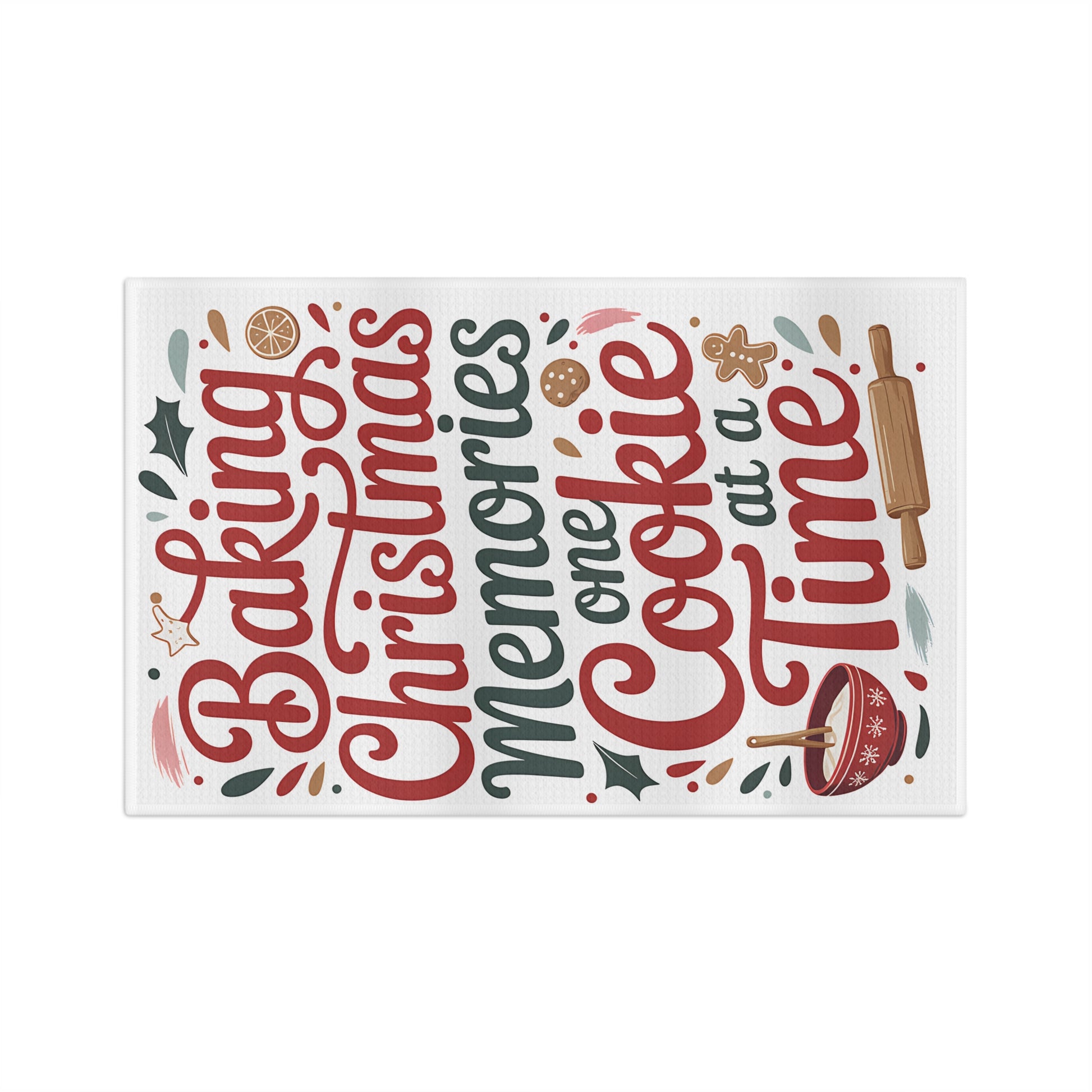 Baking Christmas Memories One Cookie at a Time Tea Towel | Microfiber - Resilient Mind Media