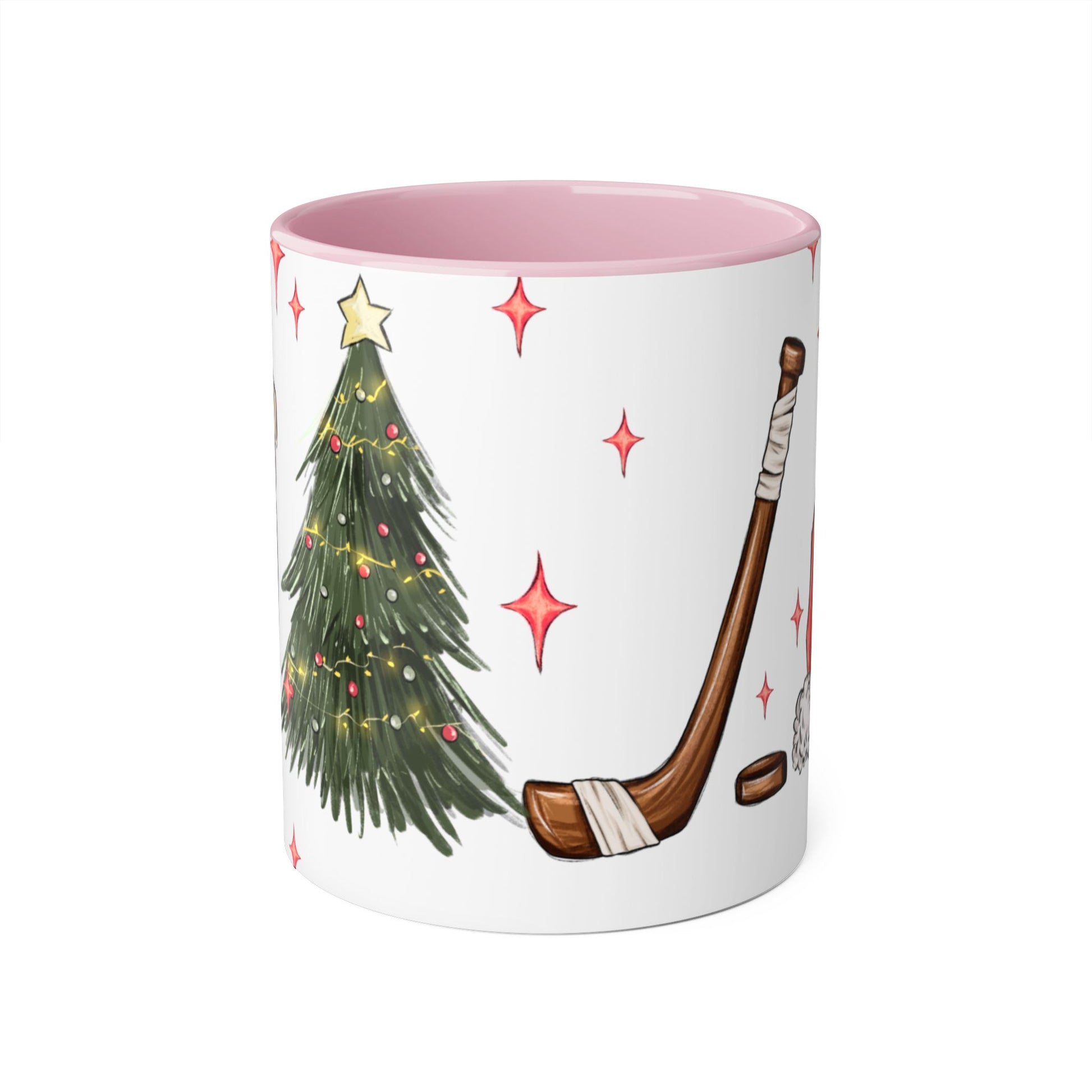 TIS THE SEASON CHRISTMAS HOCKEY Festive Hockey Accent Mug - 11oz Christmas Design - Resilient Mind Media