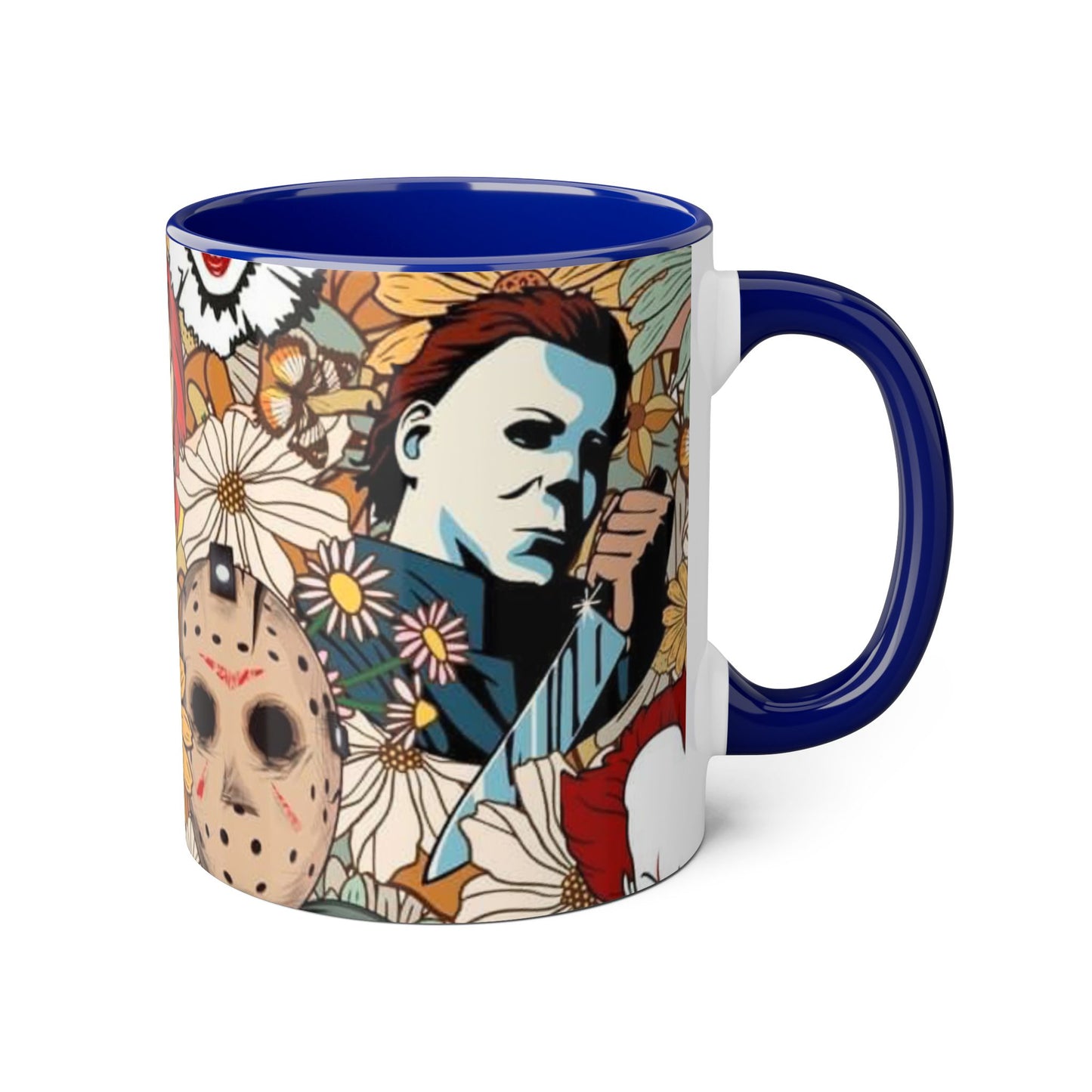 Chic Horror Accent Mugs, 11oz | Unique Gift for Horror Fans, Coffee Lover's Collectible, Spooky Seasonal Decor, Movie Night Essentials - Resilient Mind Media
