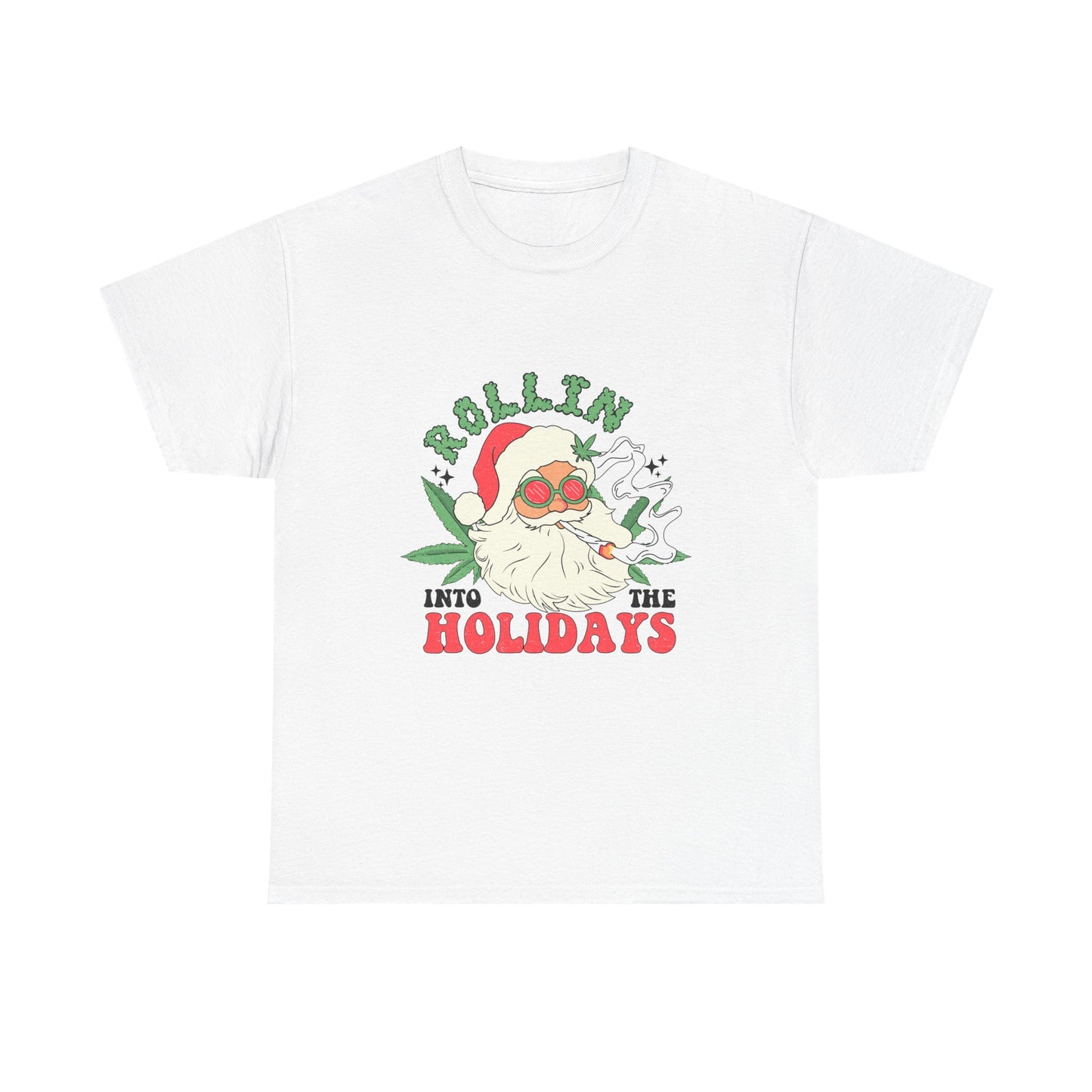 WEED FUNNY CANNABIS Rollin' into the Holidays Unisex Heavy Cotton Tee - Resilient Mind Media