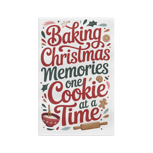 Baking Christmas Memories One Cookie at a Time Tea Towel | Microfiber - Resilient Mind Media