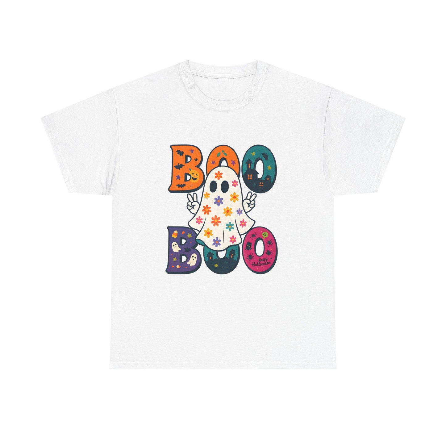 Boo Boo Ghost T-Shirt, Halloween Tee, Unisex Cotton Tee, Cute Halloween Shirt, Spooky Season Apparel, Fall Fashion - Resilient Mind Media