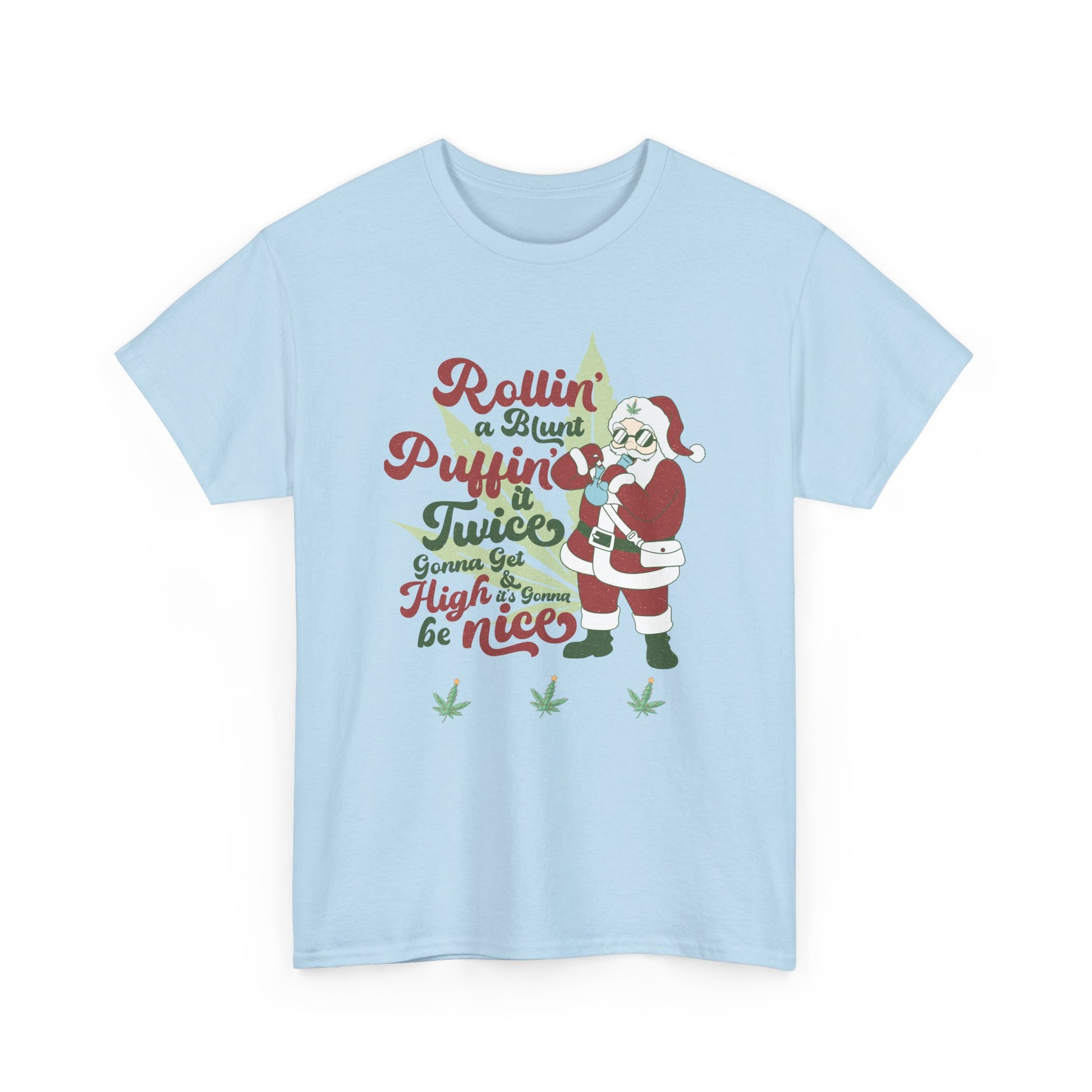WEED FUNNY Holiday Cannabis Santa Tee – Unisex Heavy Cotton T-Shirt - Resilient Mind Media