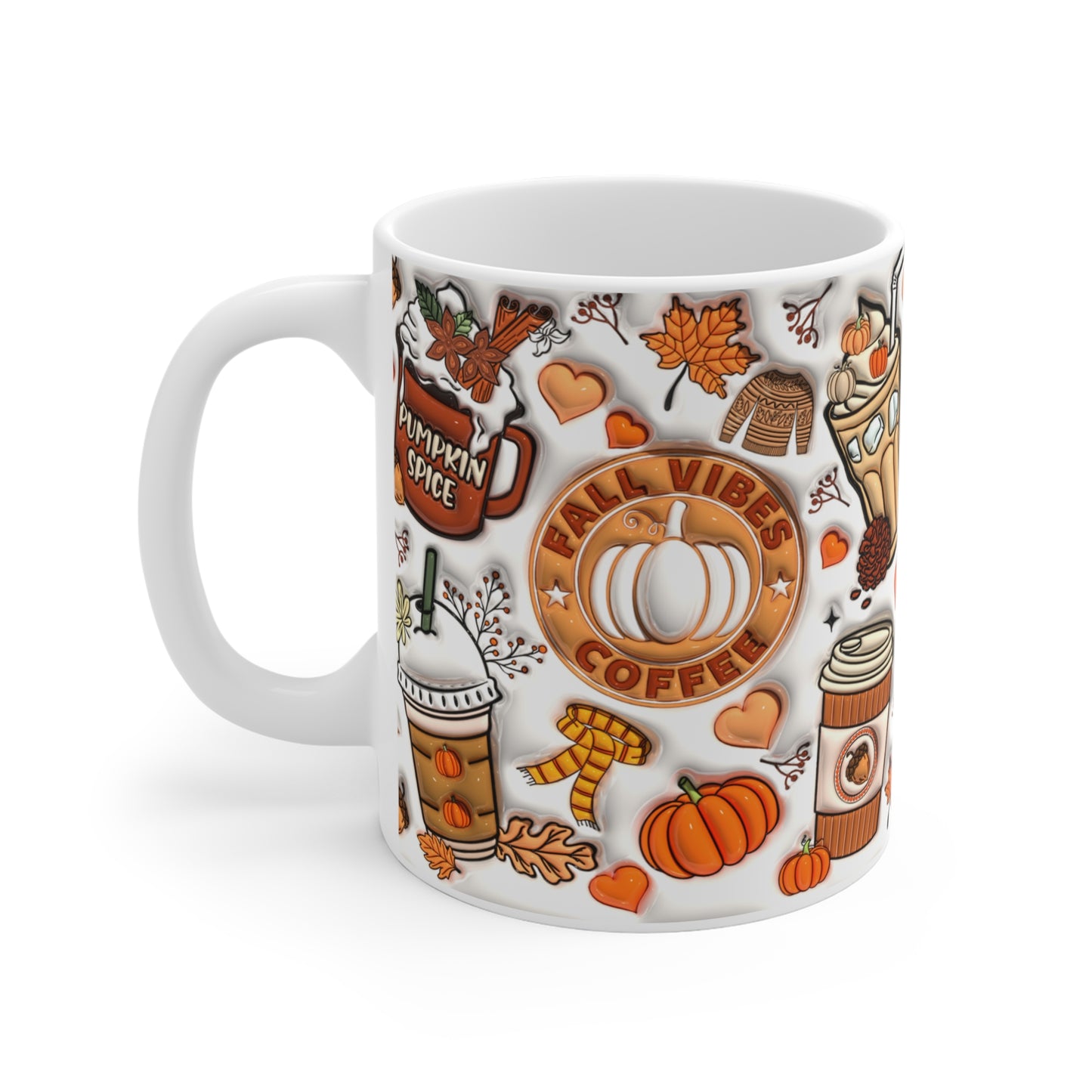 Autumn Vibes Ceramic Mug - Cozy Fall Coffee Cup with Pumpkin and Spice Designs - Resilient Mind Media