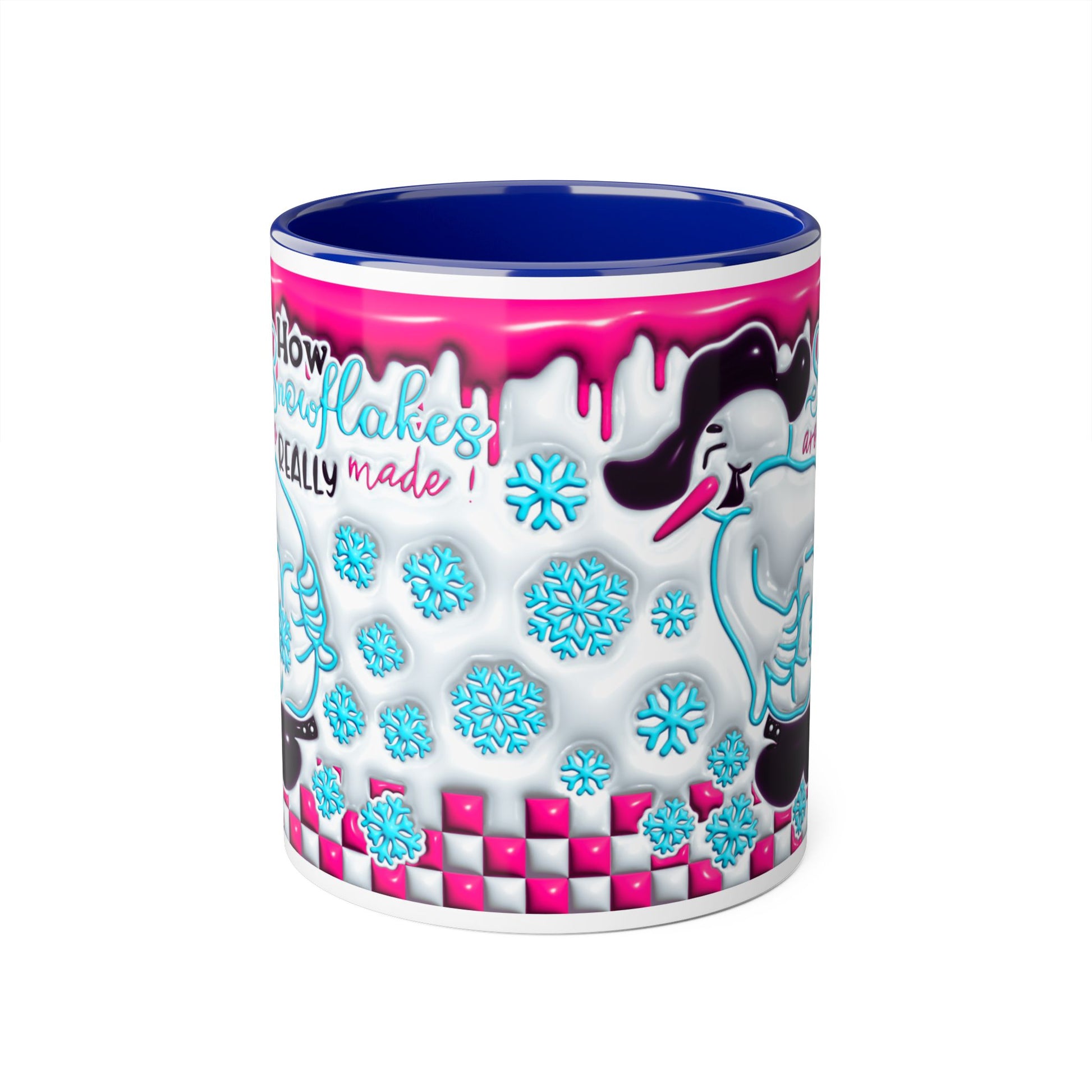 Colorful Winter Themed Accent Mug - 'How Snowflakes Are Really Made!' - Resilient Mind Media