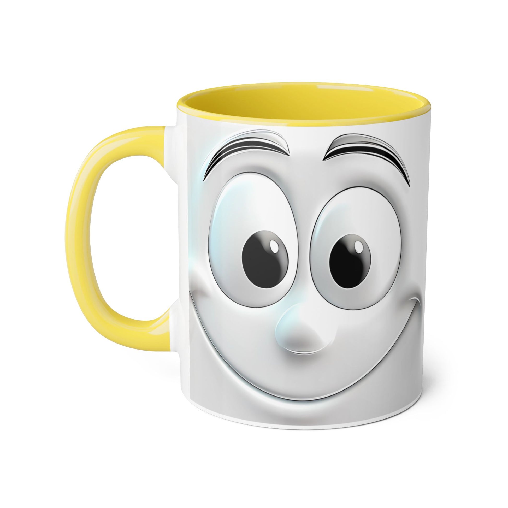 Cheerful Face Accent Mug - 11oz Coffee Cup for Daily Motivation - Resilient Mind Media