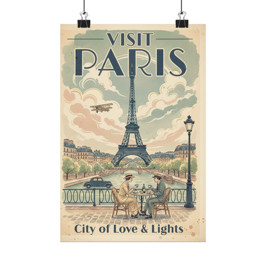 Vintage Paris Travel Poster, Matte Wall Art, City of Love Decor, Home [...] - Resilient Mind Media