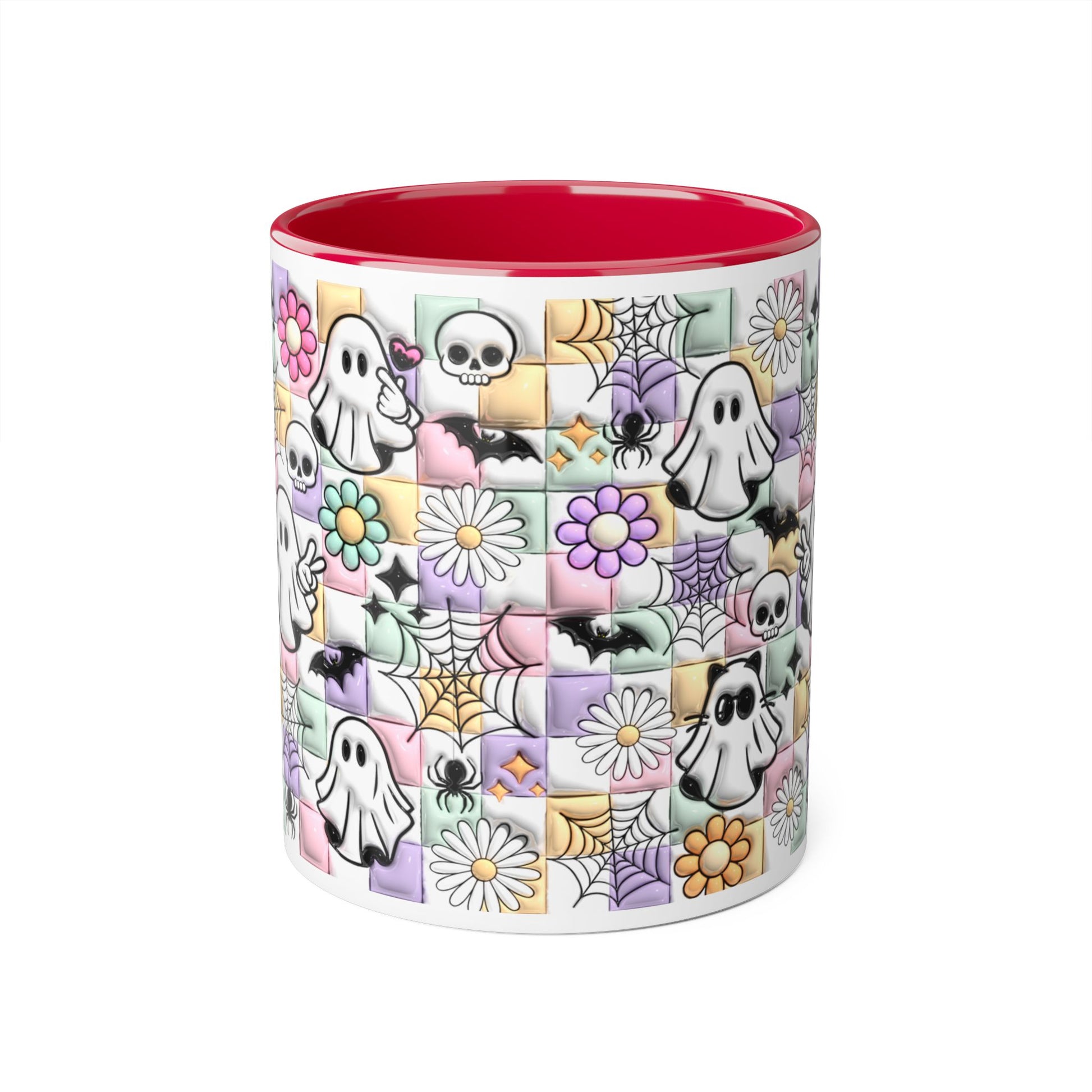 Halloween Ghosts and Flowers Accent Mug, 11oz - Resilient Mind Media