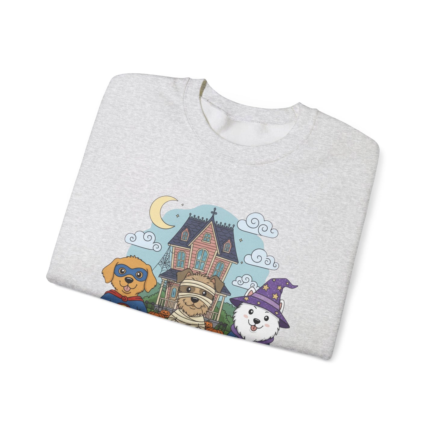 Halloween Dog Crewneck Sweatshirt, Unisex Sweatshirt, Cozy Fall Sweatshirt, Pet Lover Gift, Cute Sweatshirt for October - Resilient Mind Media