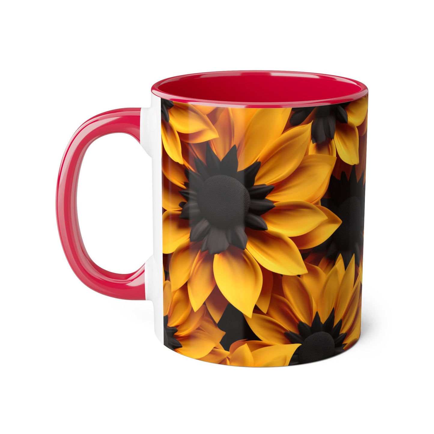 Sunflower Accent Mug - 11oz Floral Coffee Cup for Nature Lovers