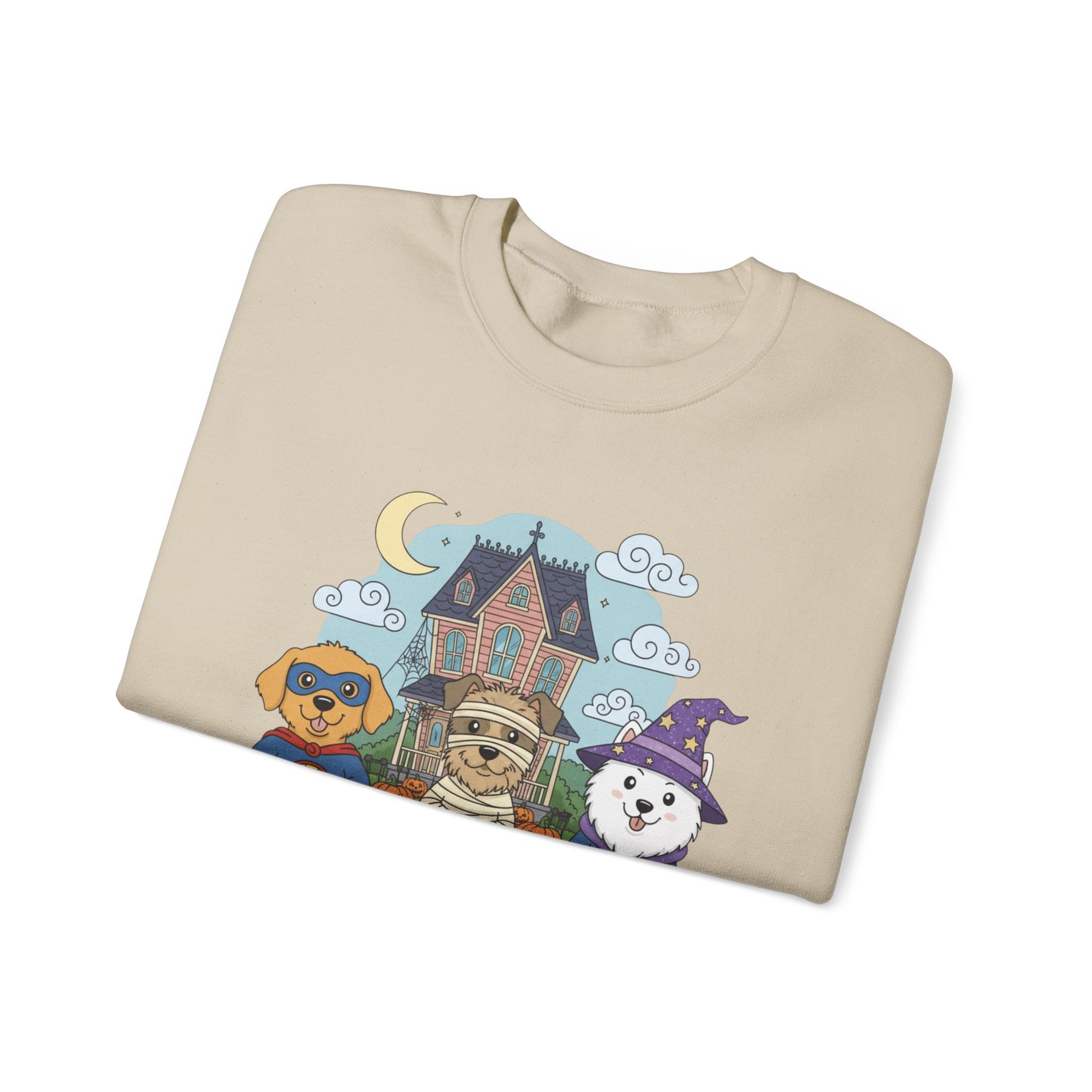 Halloween Dog Crewneck Sweatshirt, Unisex Sweatshirt, Cozy Fall Sweatshirt, Pet Lover Gift, Cute Sweatshirt for October - Resilient Mind Media