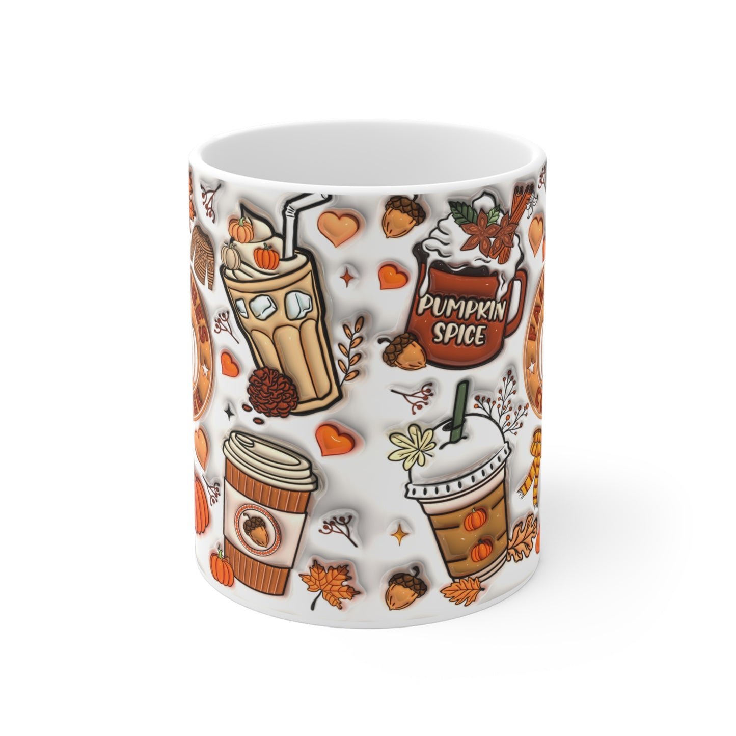 Autumn Vibes Ceramic Mug - Cozy Fall Coffee Cup with Pumpkin and Spice Designs - Resilient Mind Media