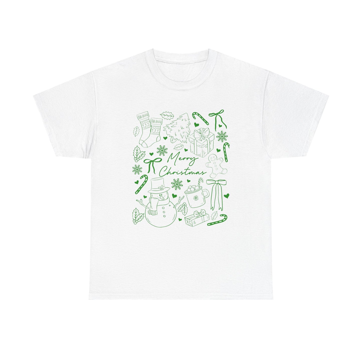 Merry Christmas Unisex Heavy Cotton Tee, Holiday T-Shirt, Christmas Apparel, Gift for Him/Her, Festive Fashion - Resilient Mind Media